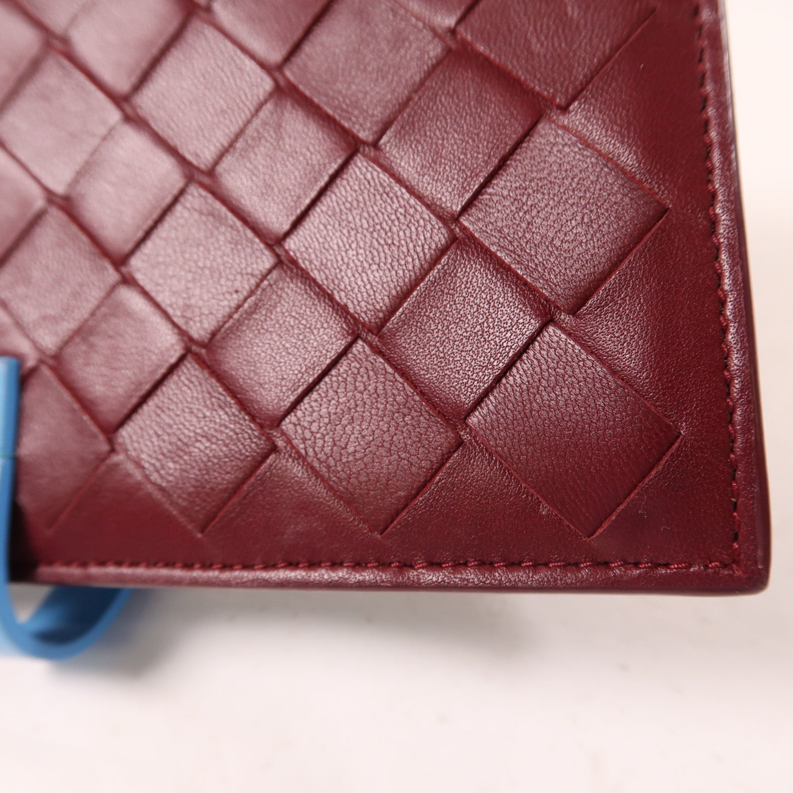 BOTTEGA VENETA 牛皮皮革Wallet金扣長錢包紅色/藍色