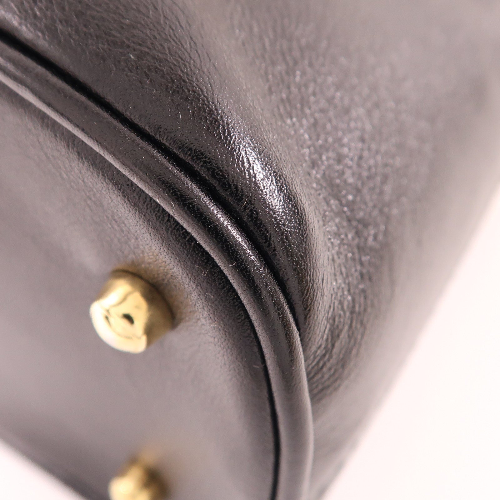 GUCCI GG GHW Bamboo Handbag 00021220290 Calfskin Leather Black