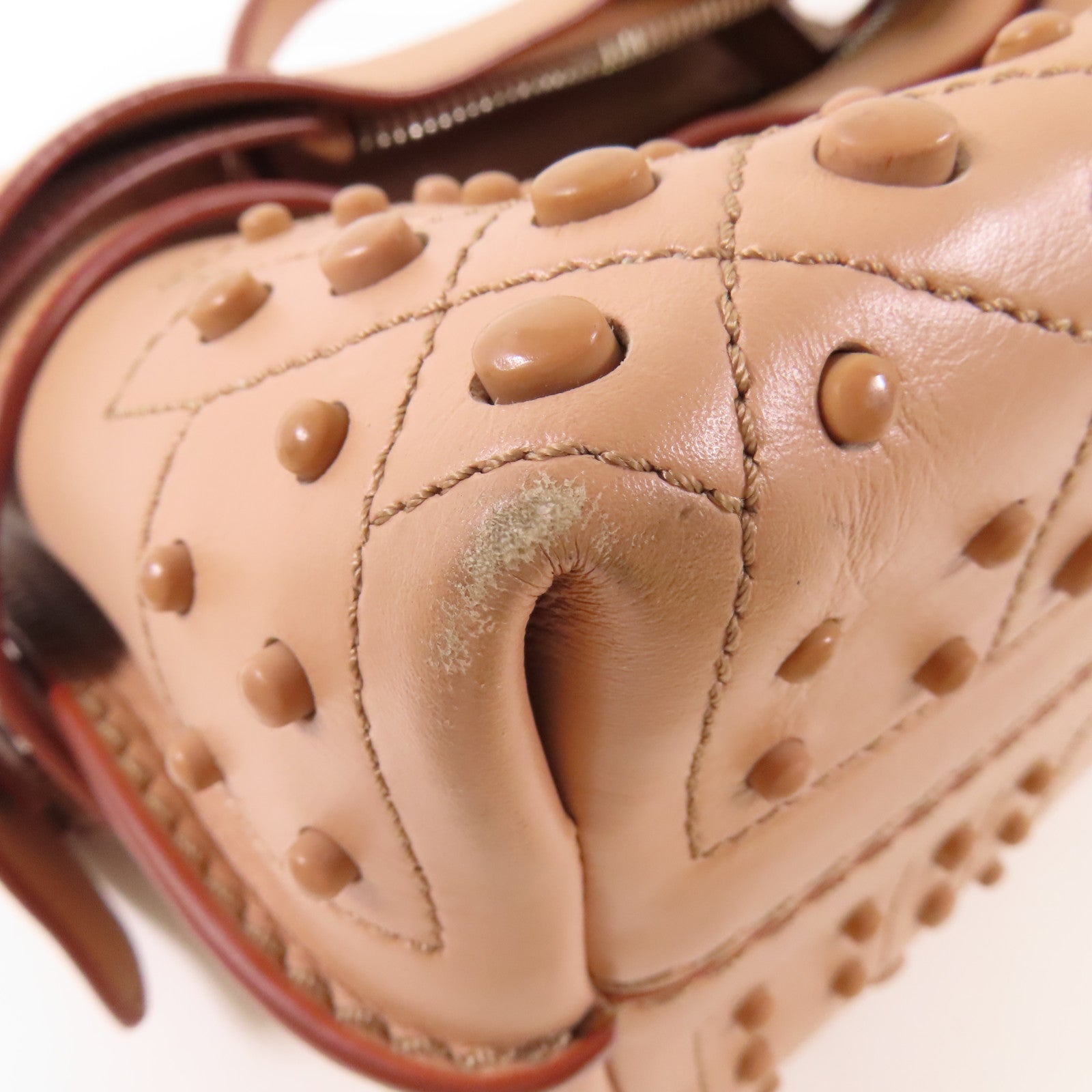 TOD'S 牛皮皮革2 Way Bag銀扣手挽肩背兩用袋