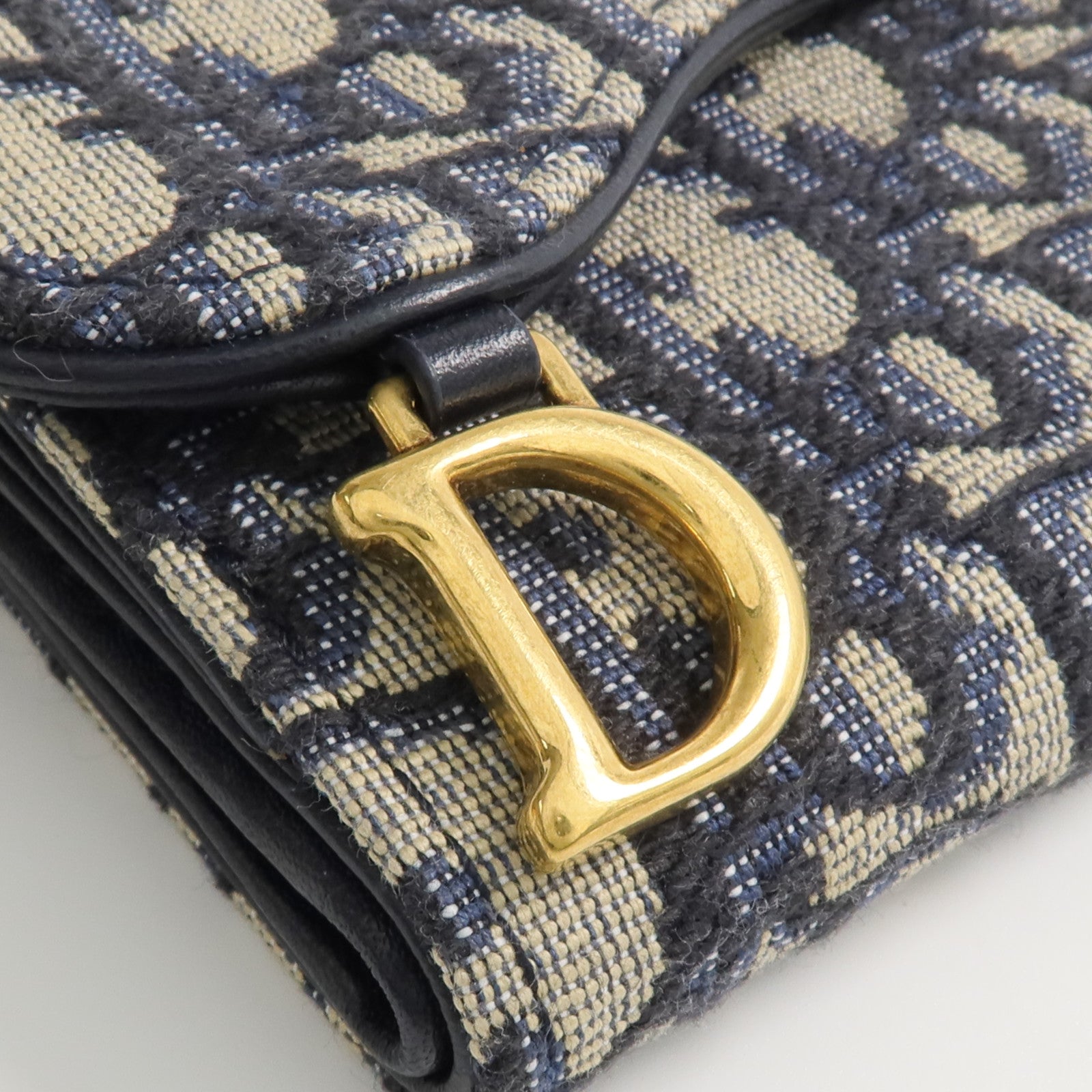 Dior 帆布Saddle Lotus Wallet金扣錢包