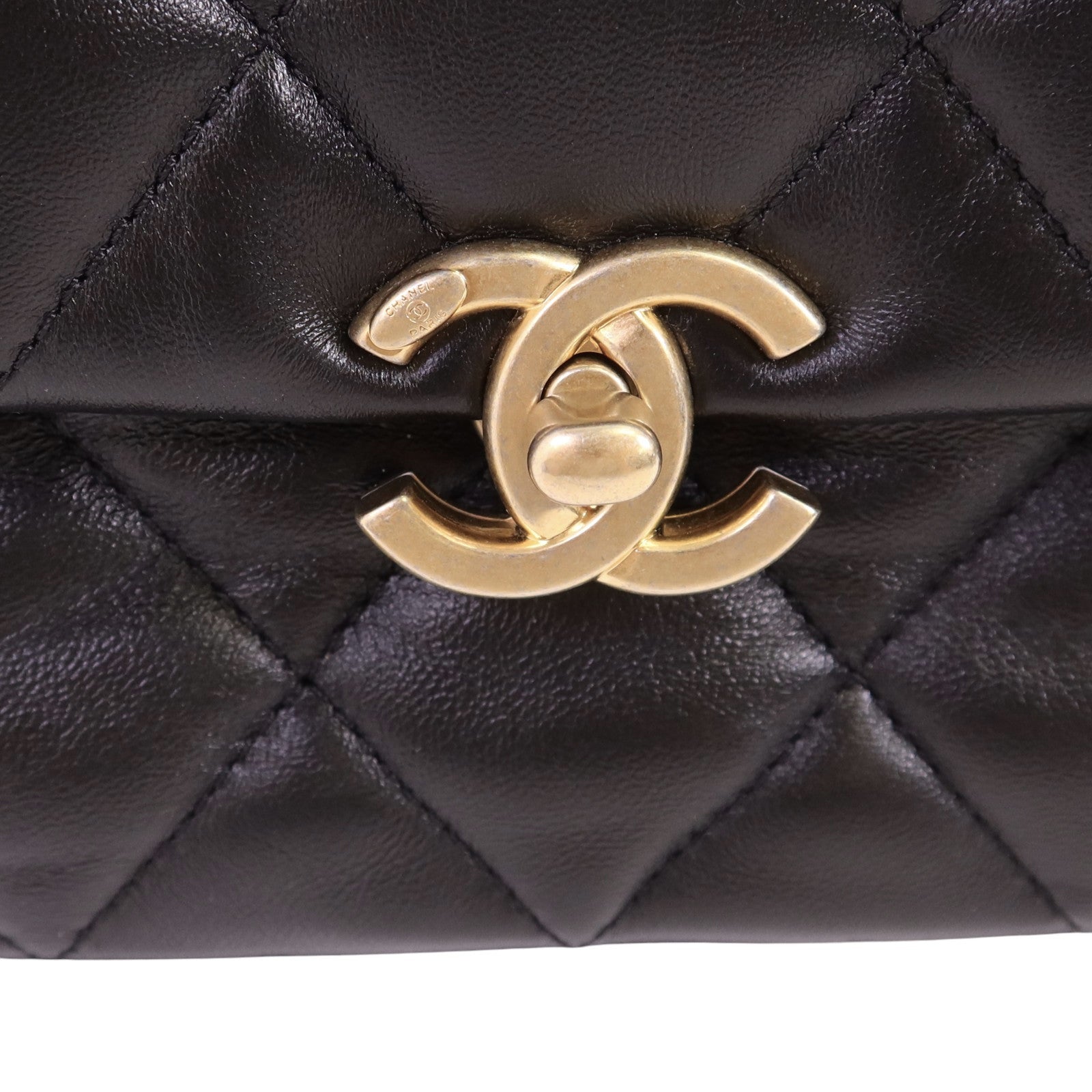 CHANEL 【激減優惠】羊皮皮革Chain Shoulder金扣鏈帶肩背袋