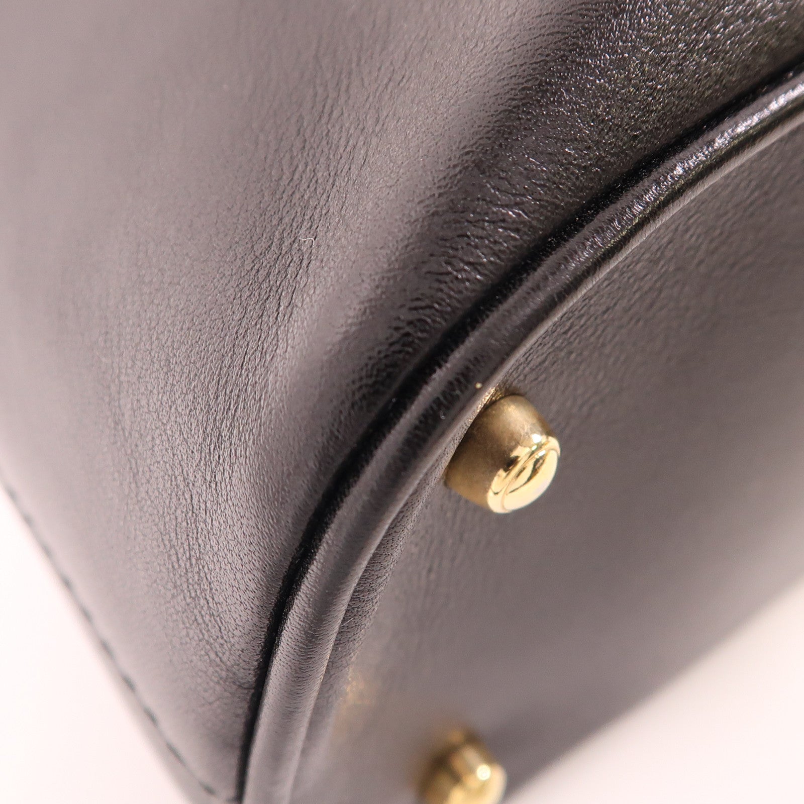 GUCCI GG GHW Bamboo Handbag 00021220290 Calfskin Leather Black