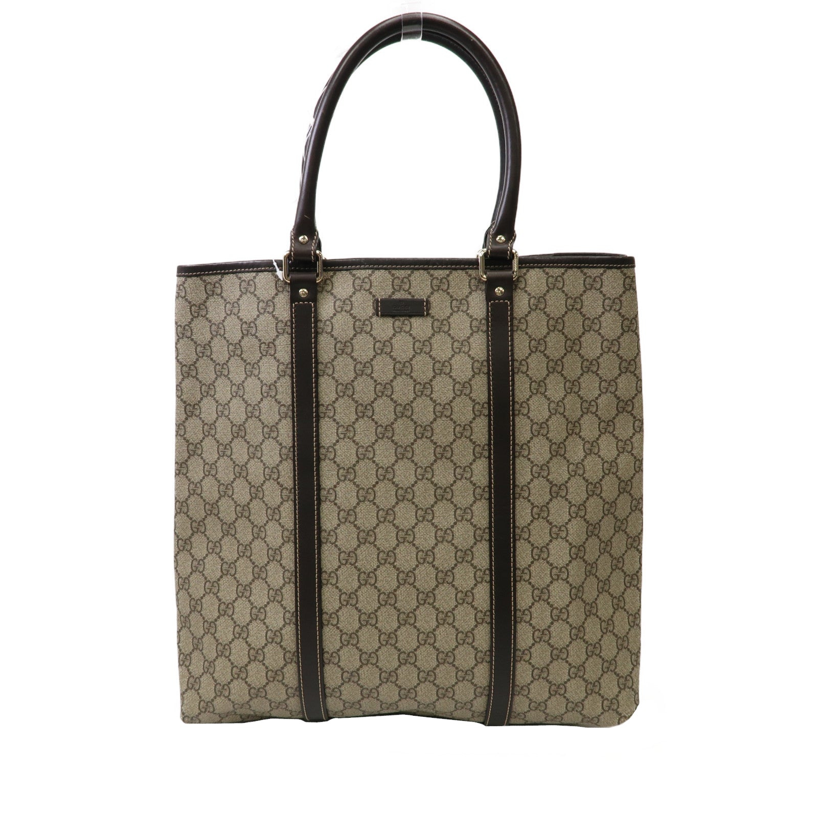 GUCCI 塗層帆布Tote Bag金扣手挽袋啡色