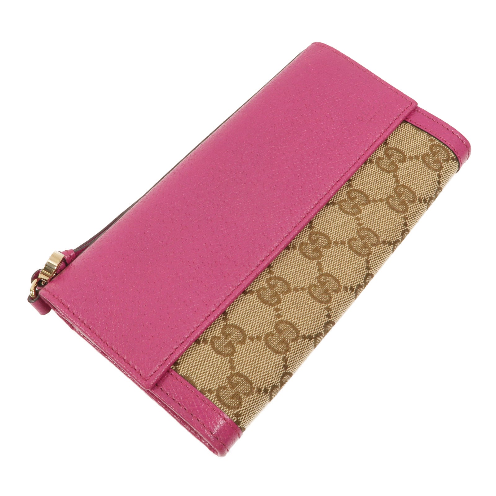 GUCCI 帆布/牛皮皮革Long Wallet長錢包