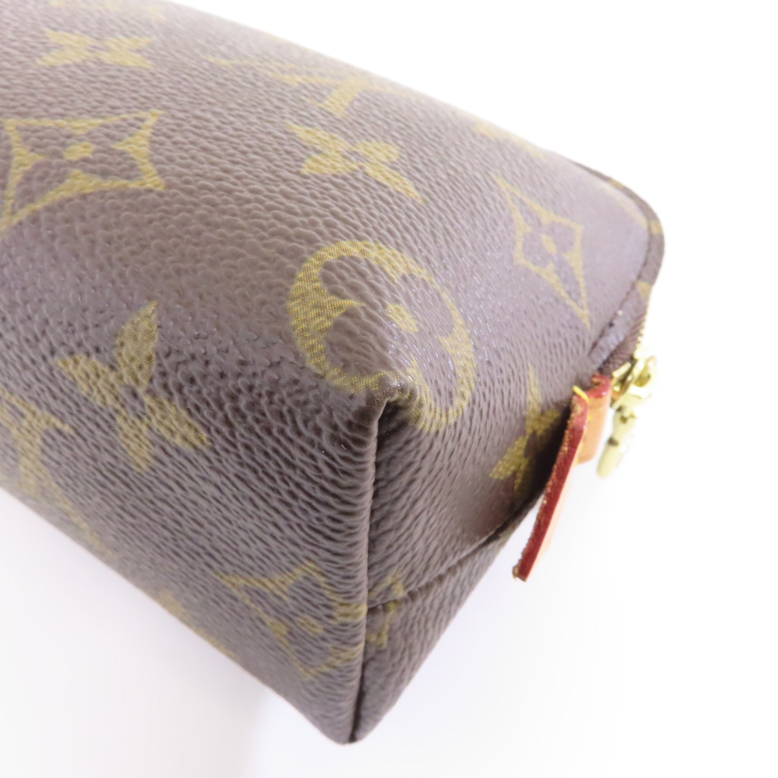 LOUIS VUITTON Monogram Pouch金扣化妝袋啡色