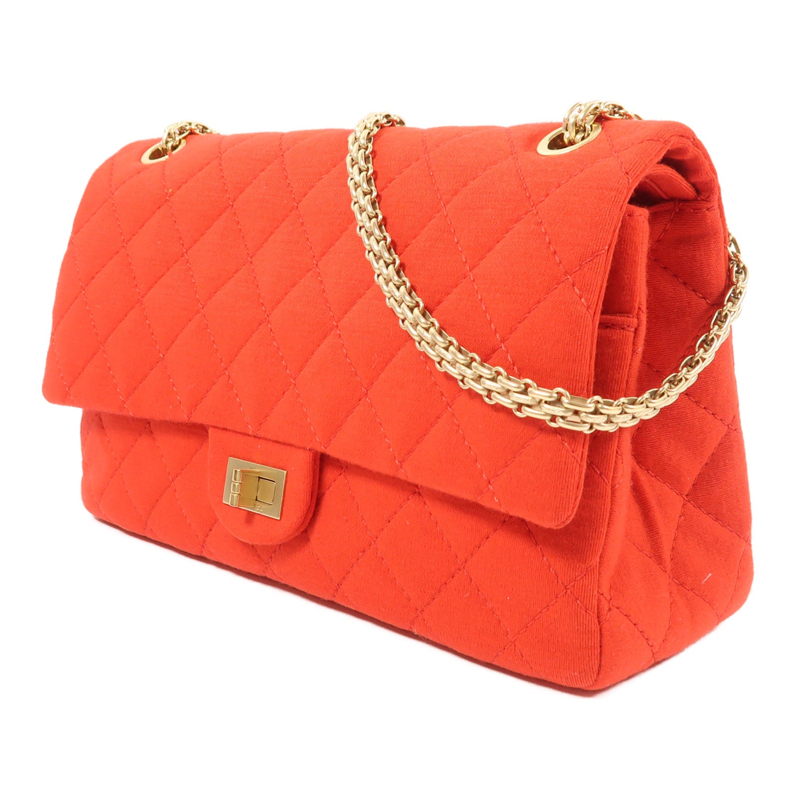 CHANEL 帆布2.55金扣鏈帶肩背袋