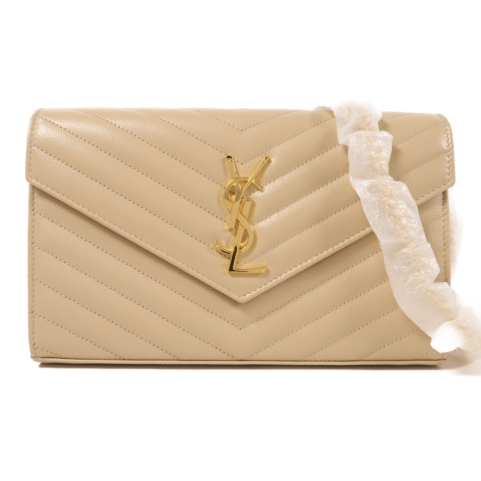 YVES SAINT LAURENT 牛皮皮革Chain Shoulder金扣肩背袋