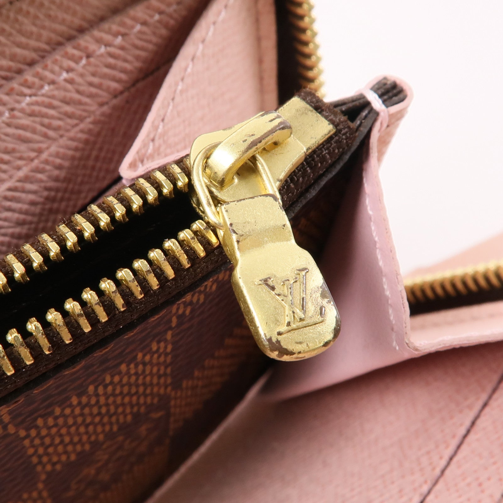 LOUIS VUITTON Damier Clemence金扣長錢包棕色
