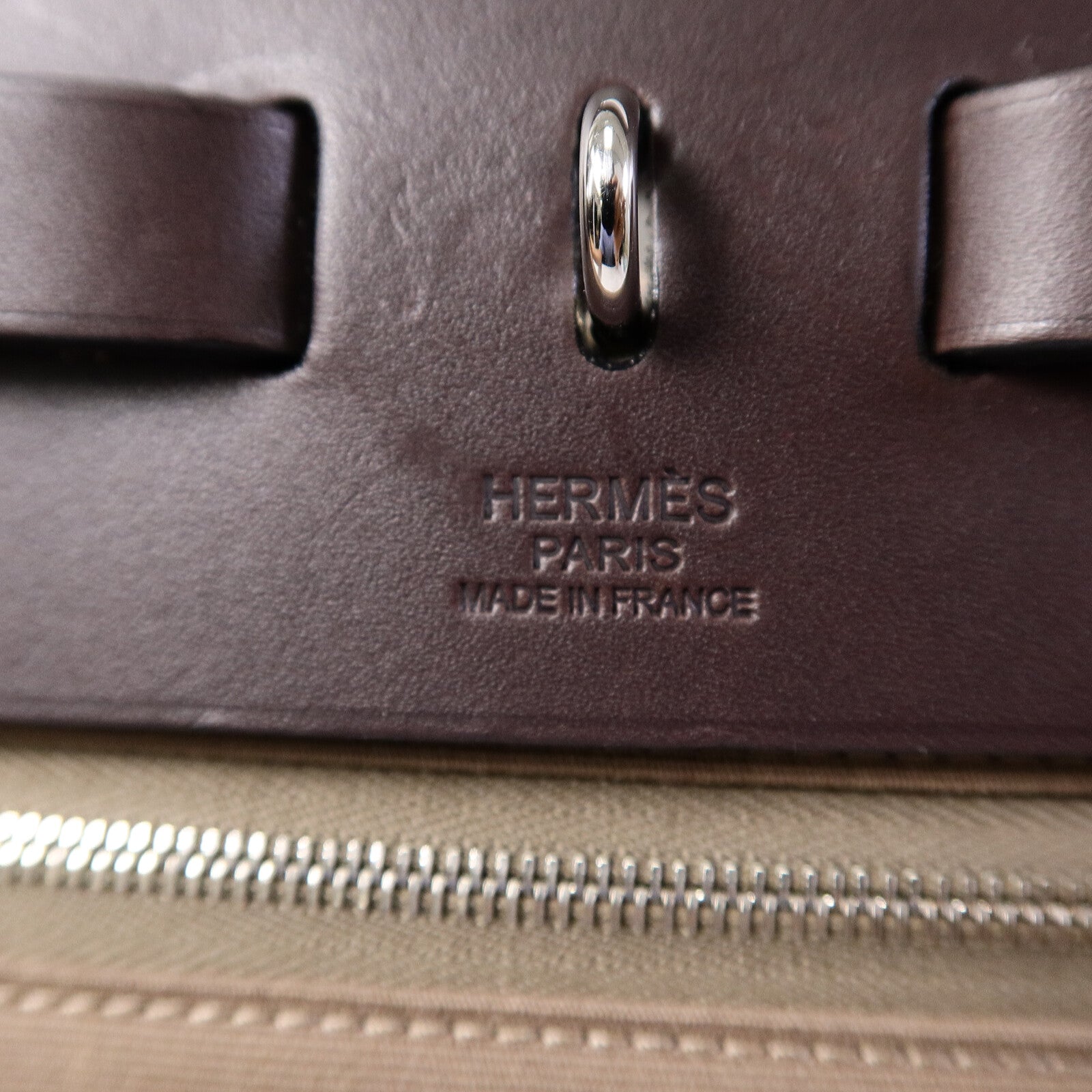 HERMES 帆布Herbag GM手挽肩背兩用袋Etoupe