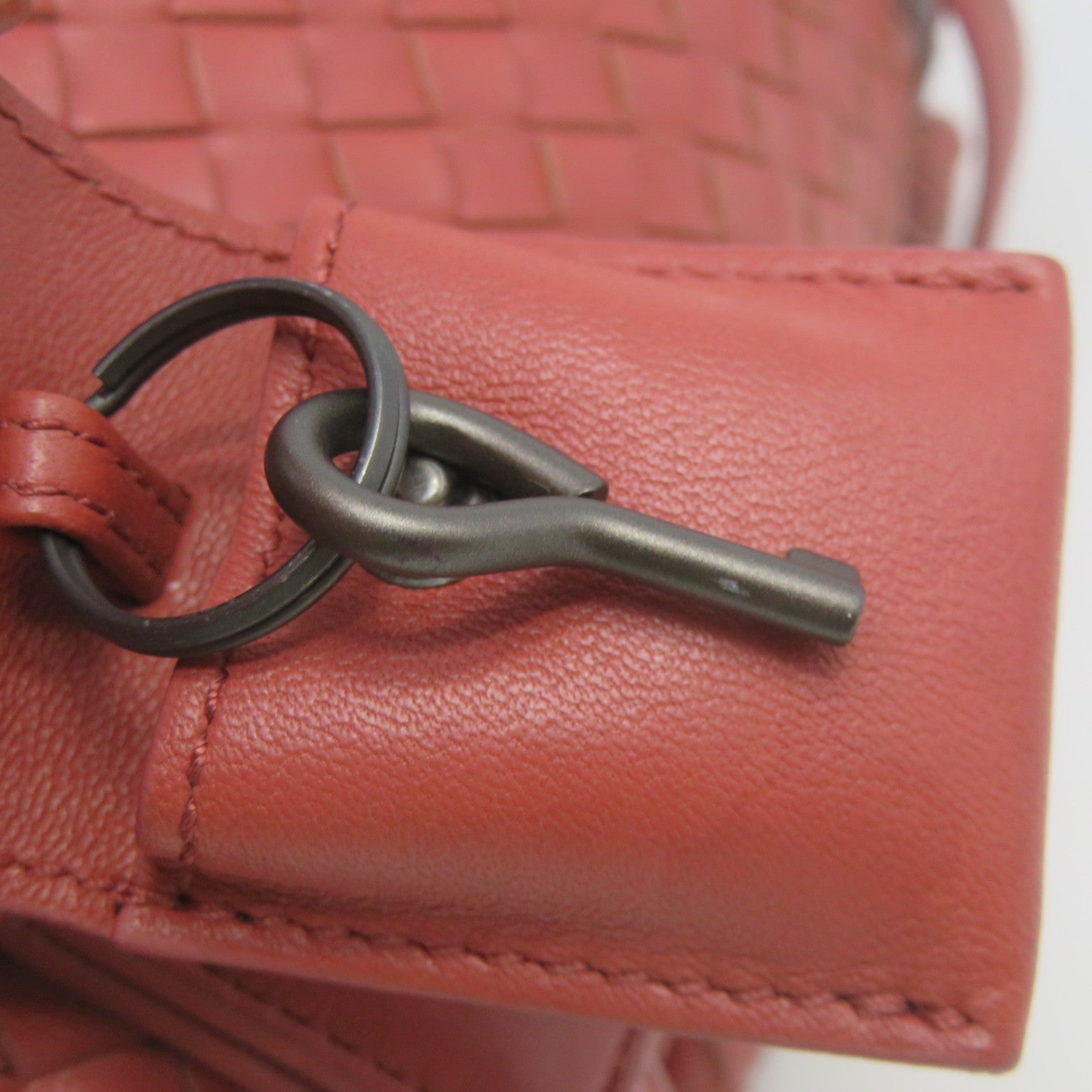 BOTTEGA VENETA 【激減優惠】織紋皮革Shoulder Bag肩背袋啡紅色