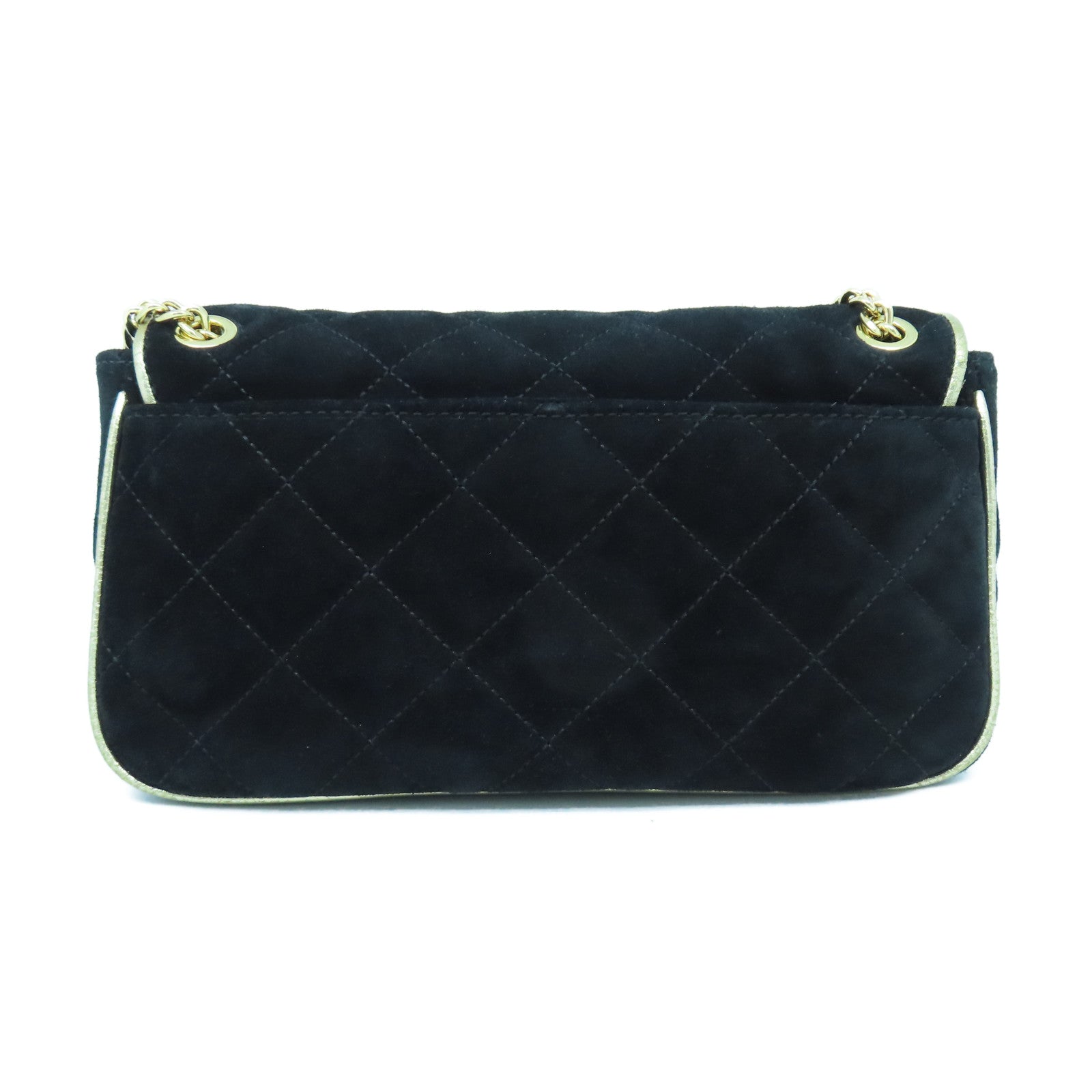 Michael Kors 【激減優惠】麂皮皮革Shoulder Bag金扣鏈帶肩背袋黑色