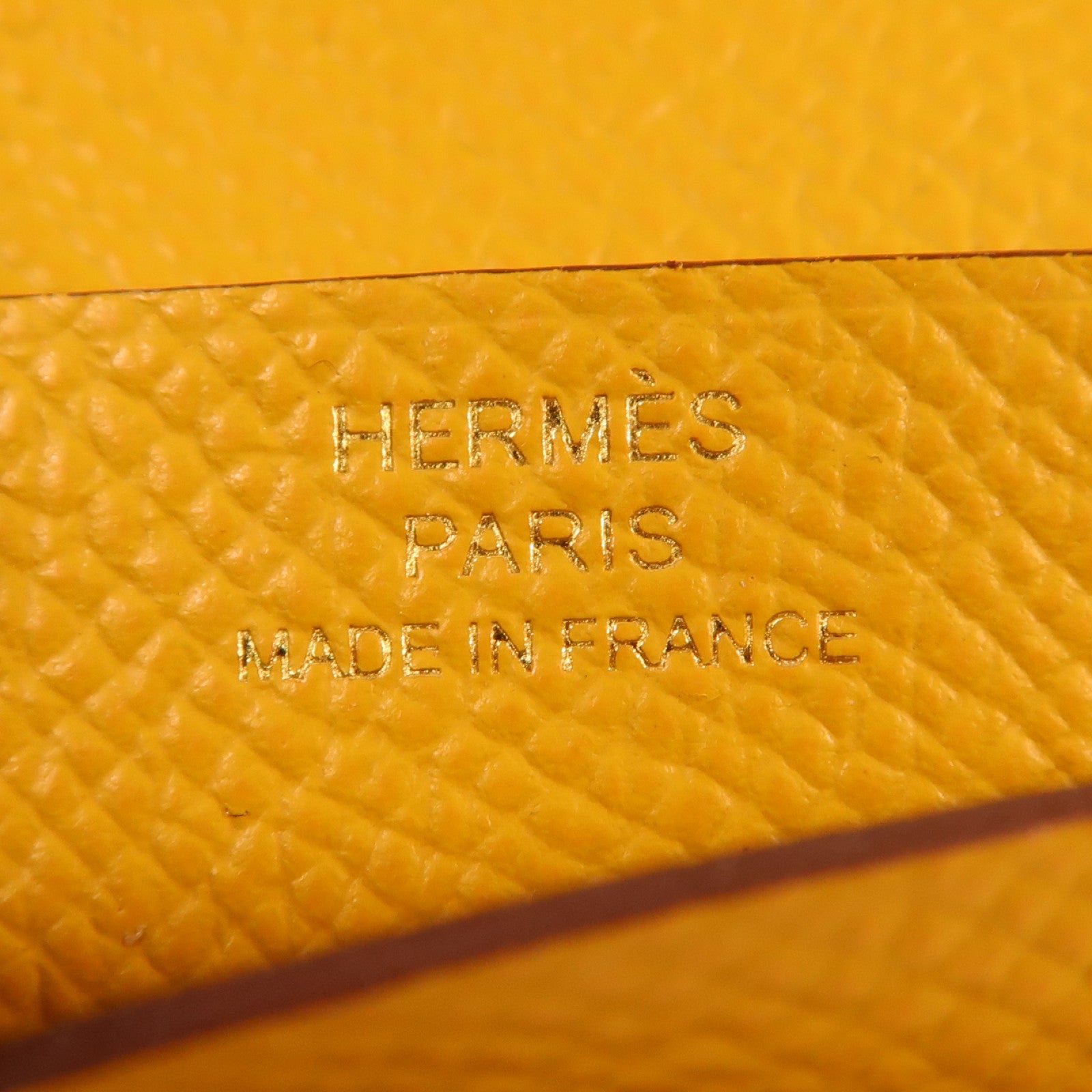 HERMES Epsom皮革Wallet金扣錢包黃色