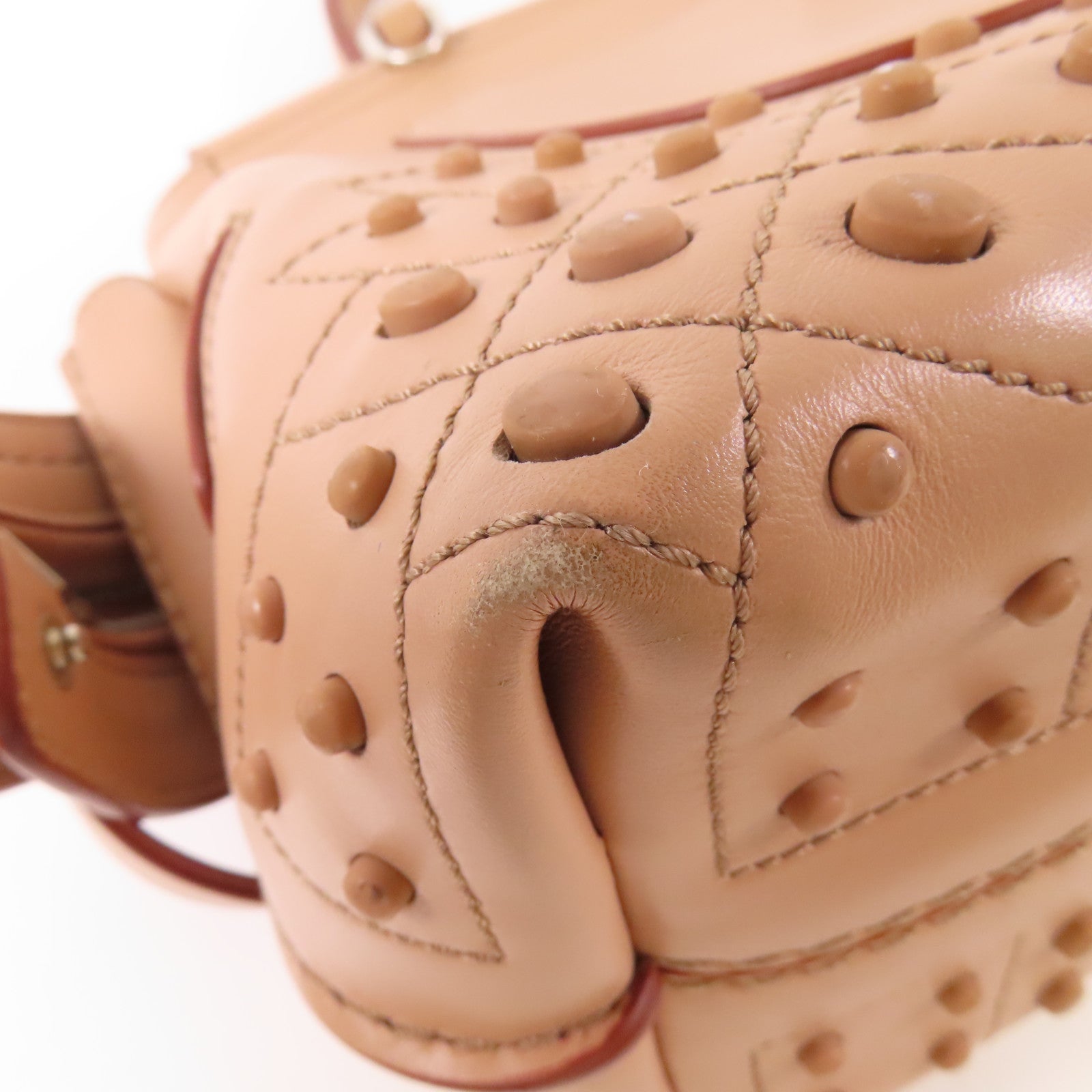 TOD'S 牛皮皮革2 Way Bag銀扣手挽肩背兩用袋