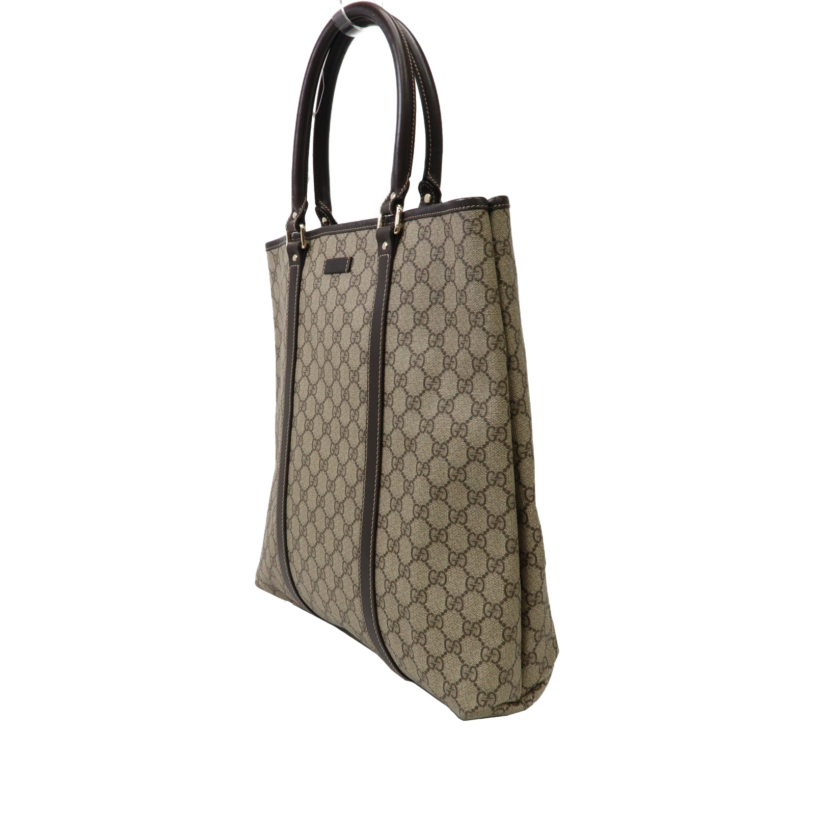 GUCCI 塗層帆布Tote Bag金扣手挽袋啡色