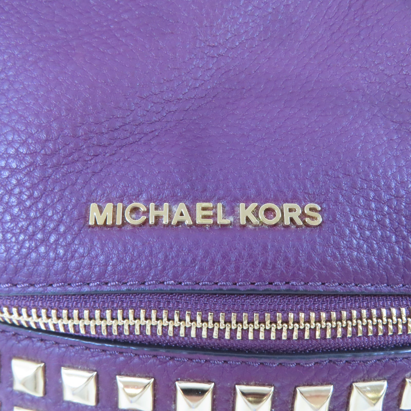 Michael Kors 【激減優惠】牛皮皮革Backpack金扣背包紫色