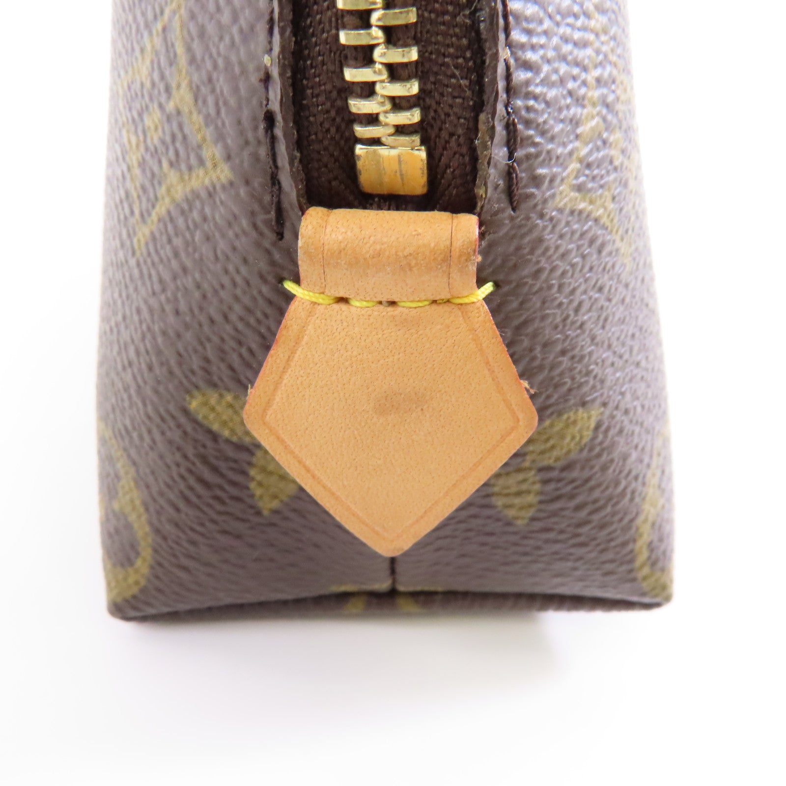 LOUIS VUITTON Monogram Pouch金扣化妝袋啡色