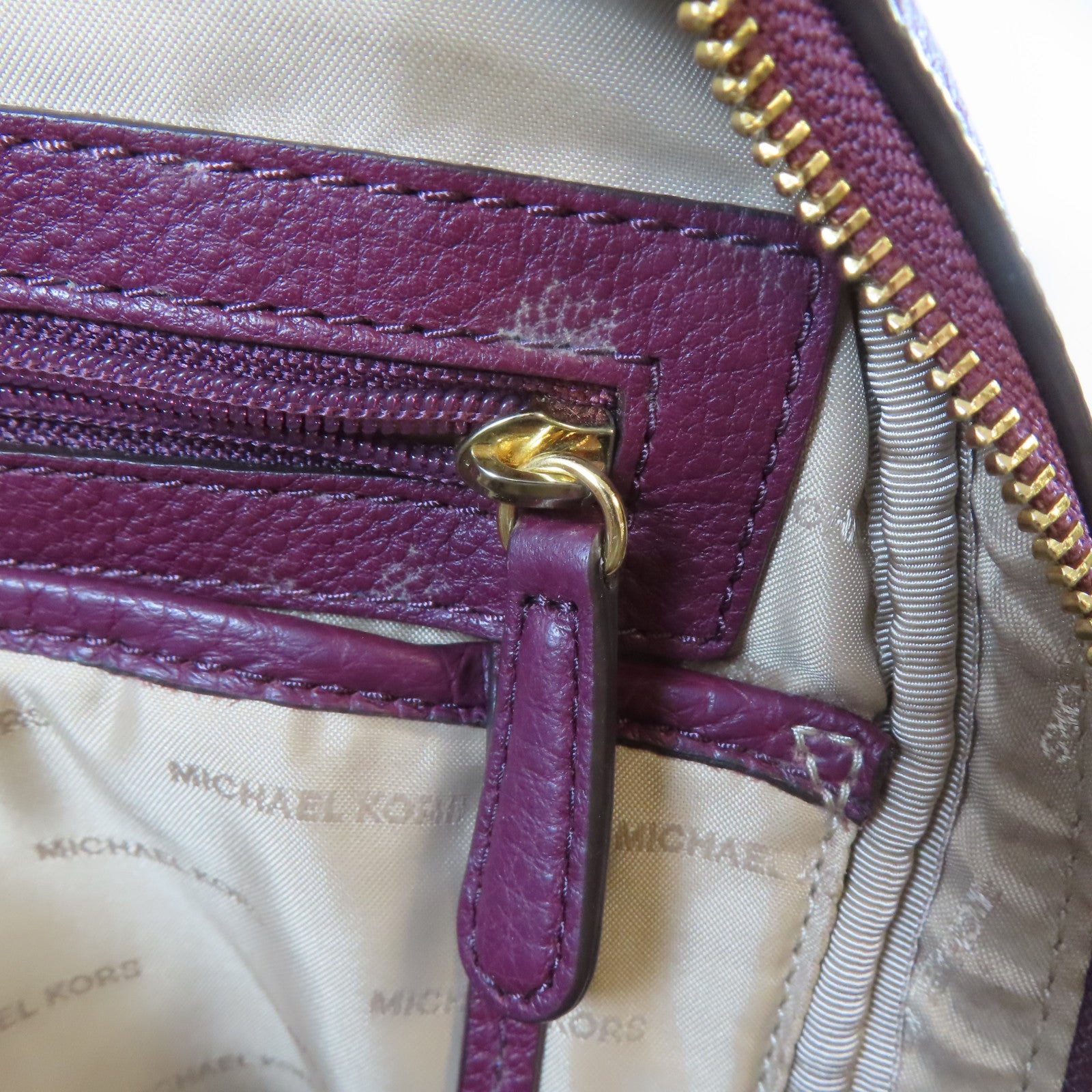Michael Kors 【激減優惠】牛皮皮革Backpack金扣背包紫色