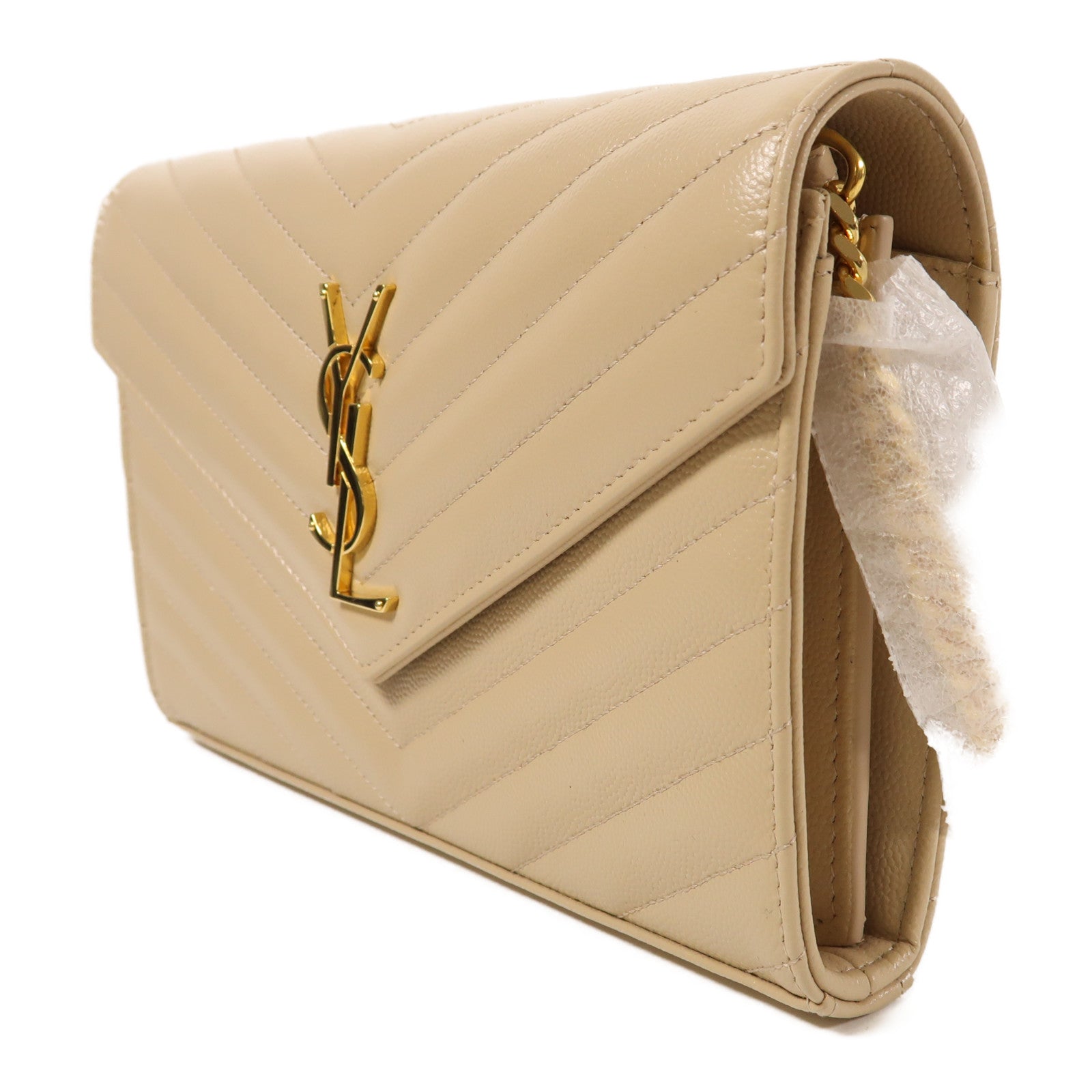 YVES SAINT LAURENT 牛皮皮革Chain Shoulder金扣肩背袋