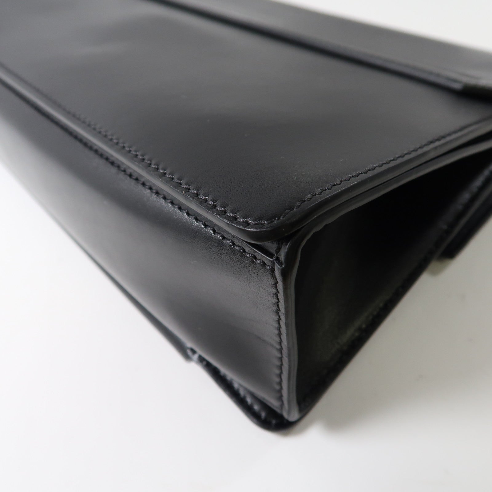 GIVENCHY 牛皮皮革GV3金扣鏈帶手挽肩背兩用袋黑色