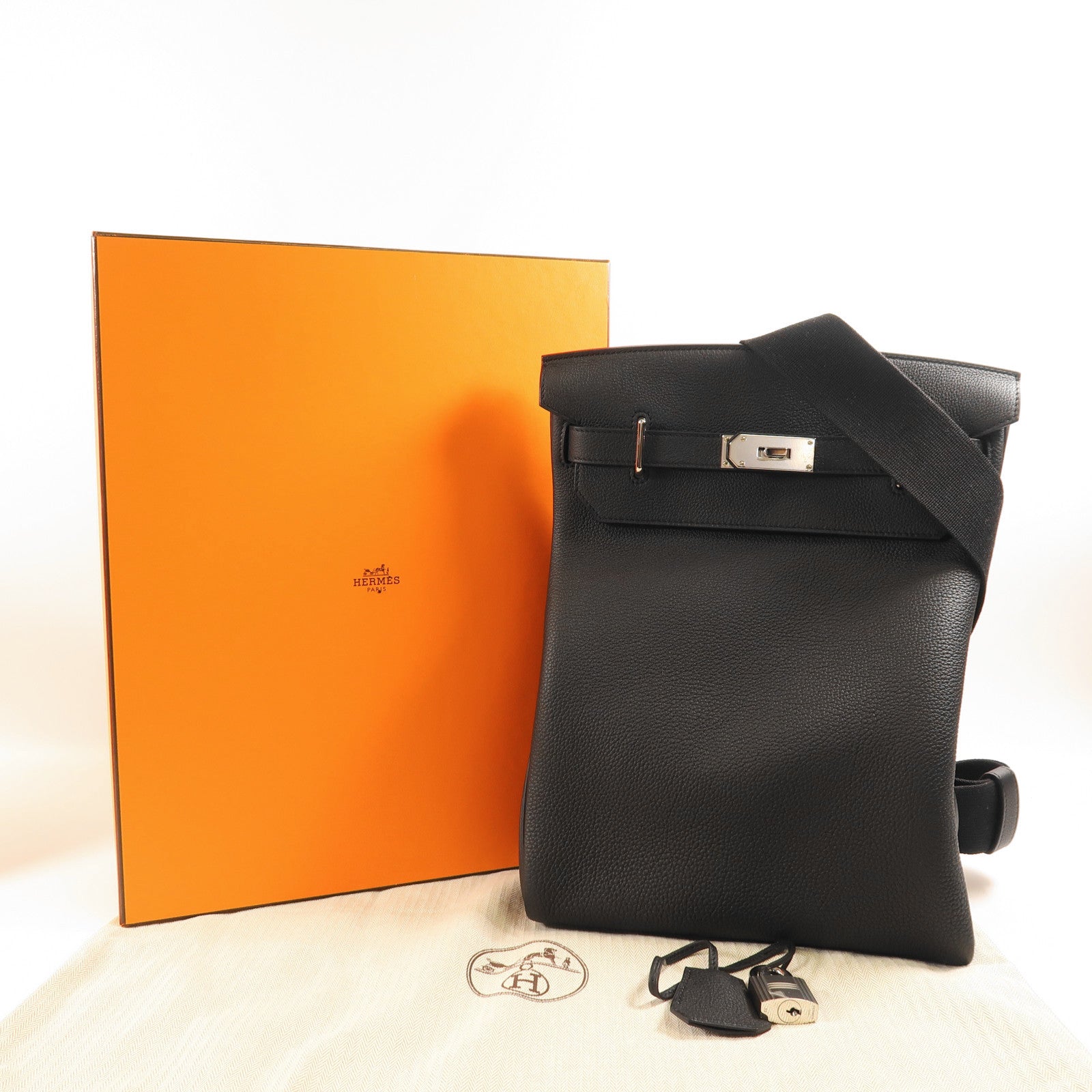 HERMES Togo皮革Hac A Dos GM銀扣肩背袋