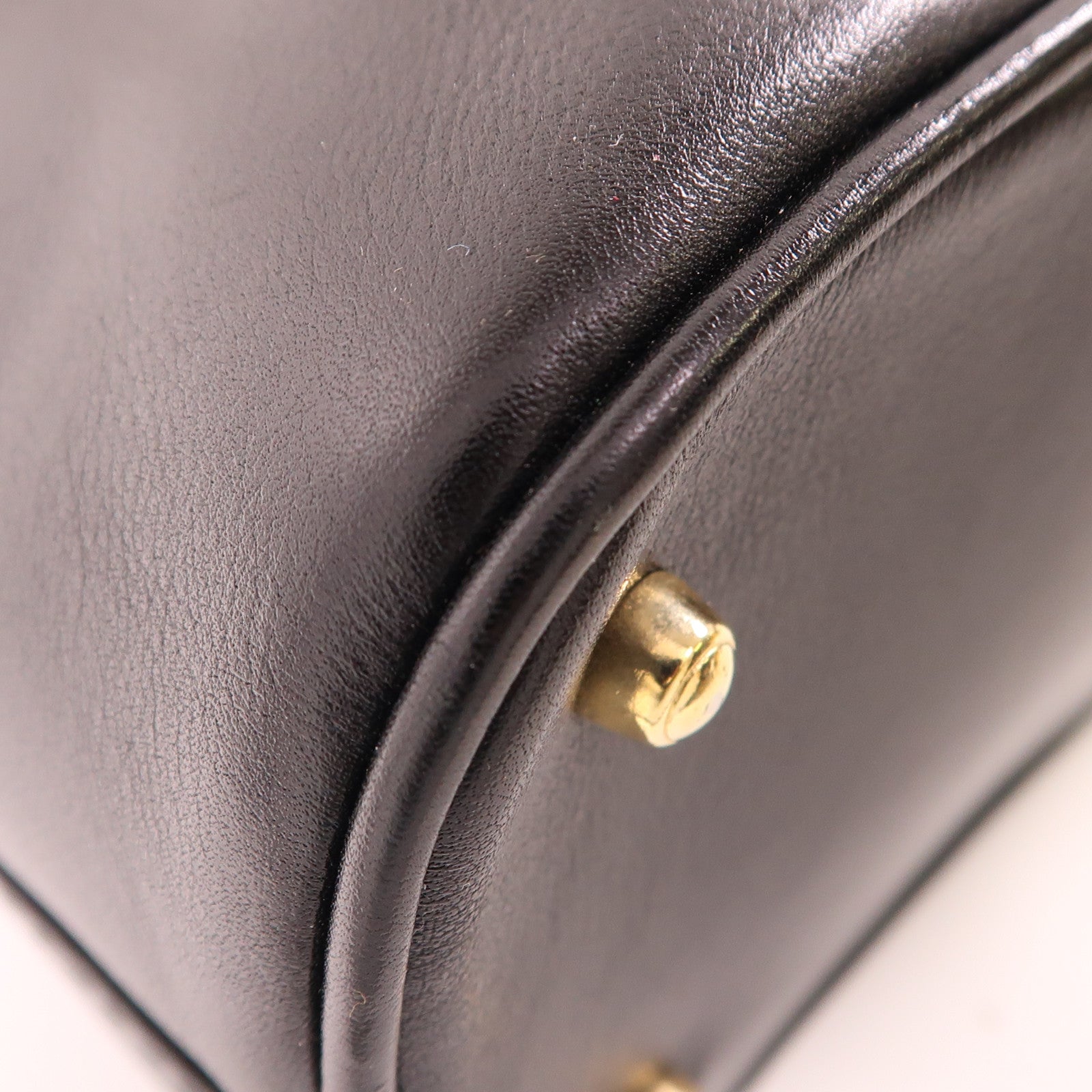 GUCCI GG GHW Bamboo Handbag 00021220290 Calfskin Leather Black