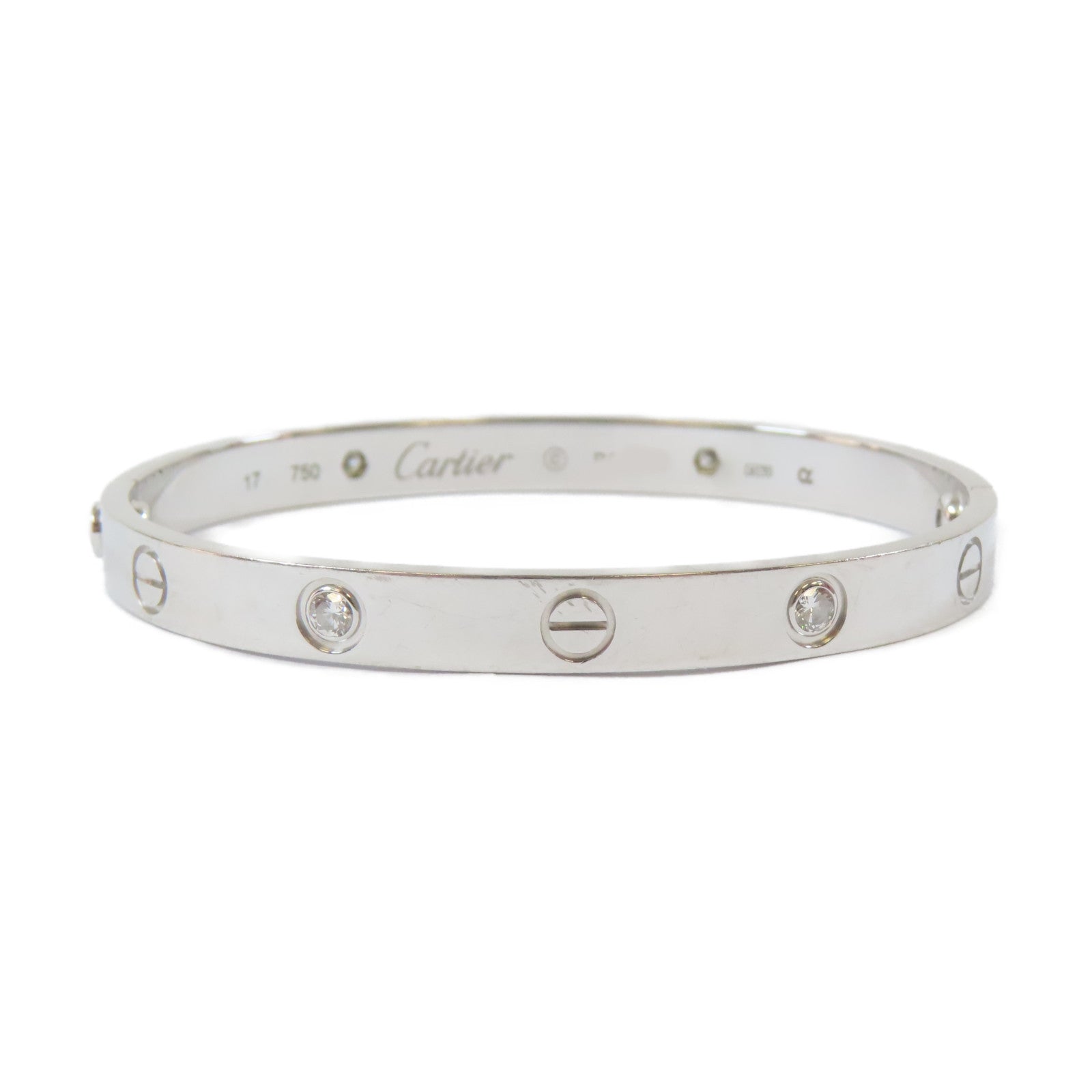 CARTIER 18K白金Love Bracelet手鐲