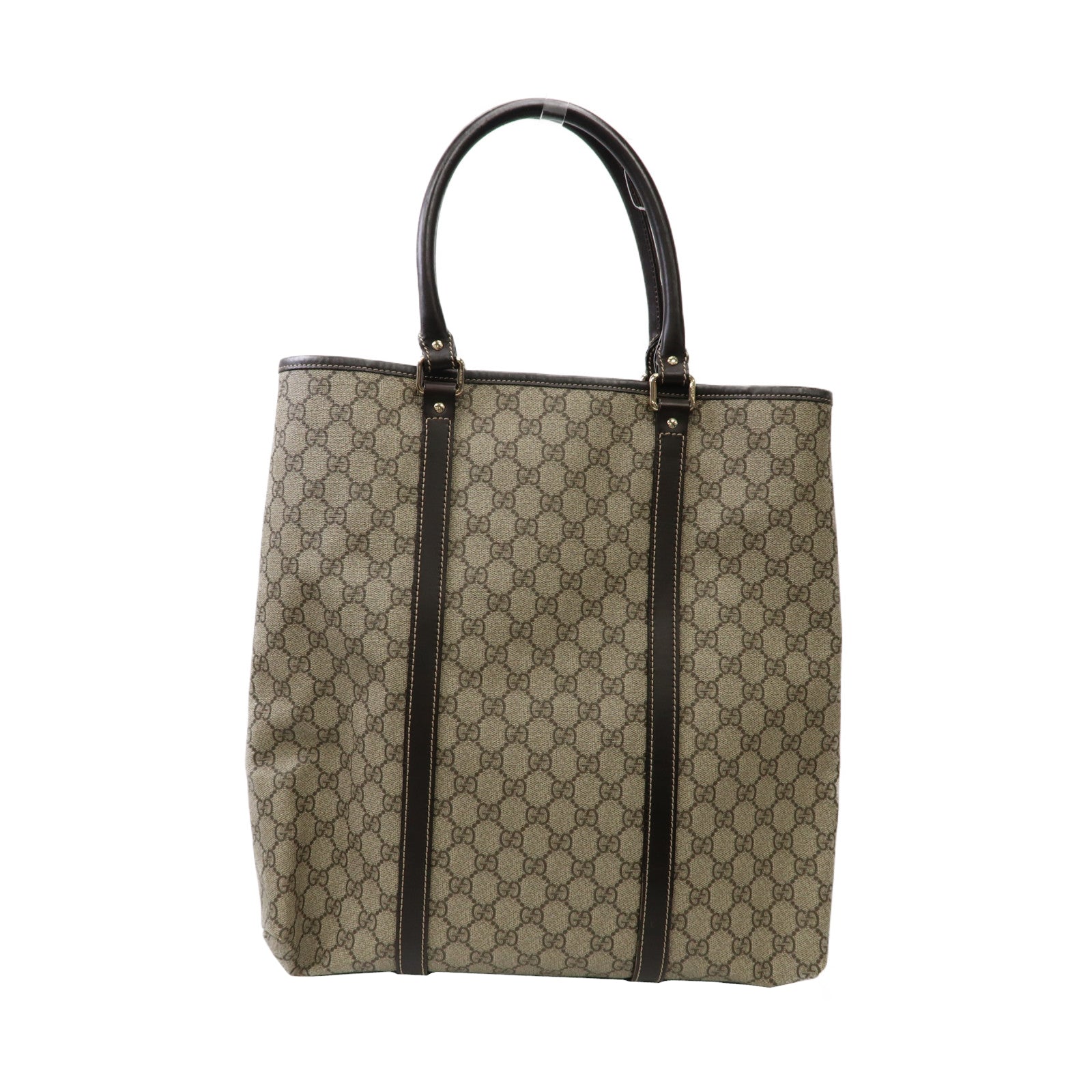 GUCCI 塗層帆布Tote Bag金扣手挽袋啡色