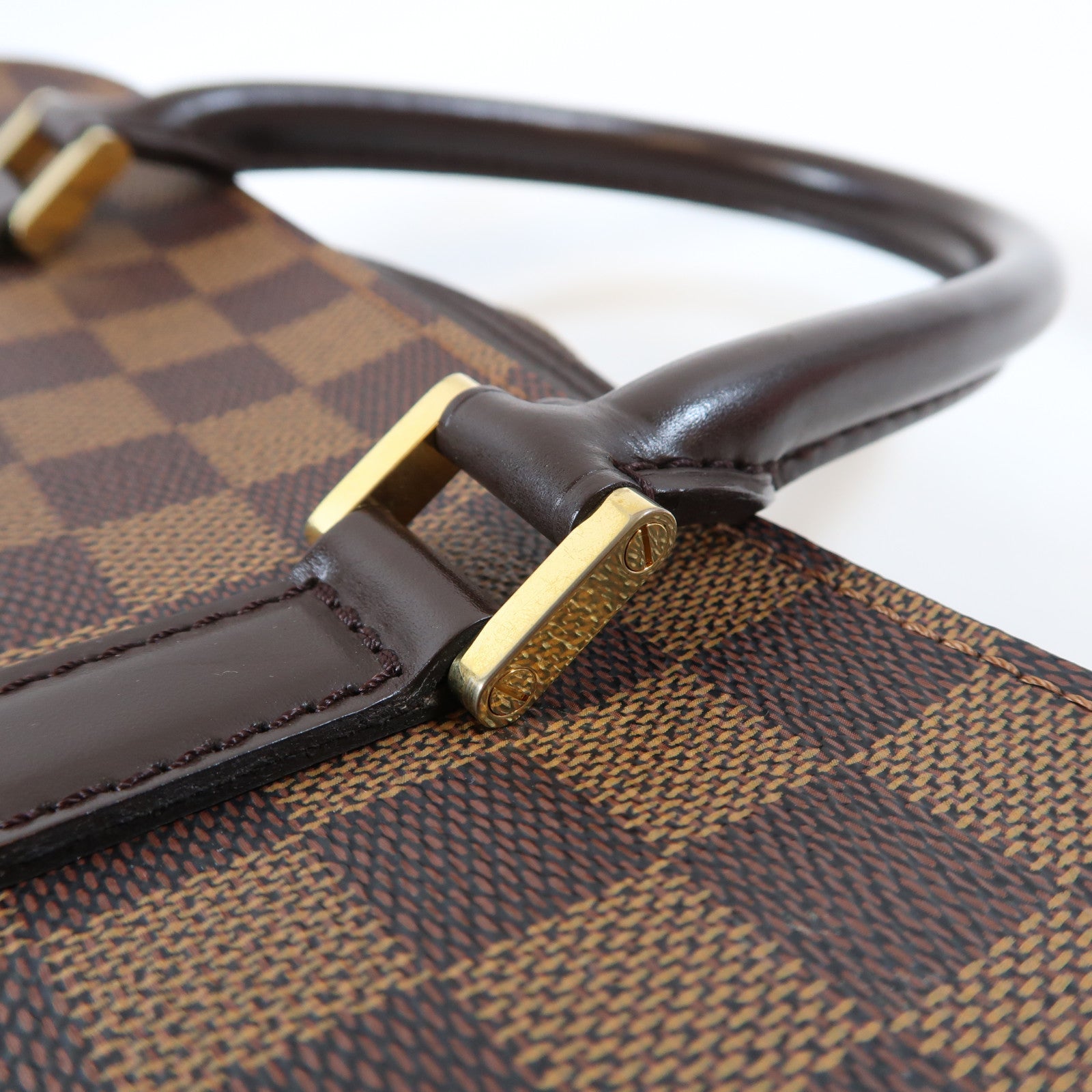 LOUIS VUITTON Damier Triana金扣手挽袋啡色