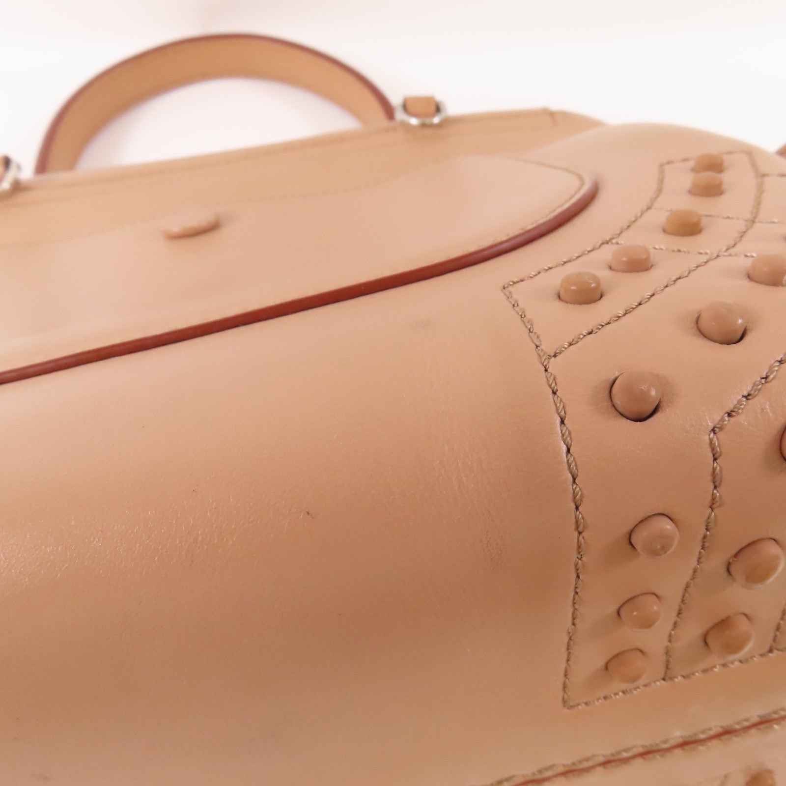 TOD'S 牛皮皮革2 Way Bag銀扣手挽肩背兩用袋