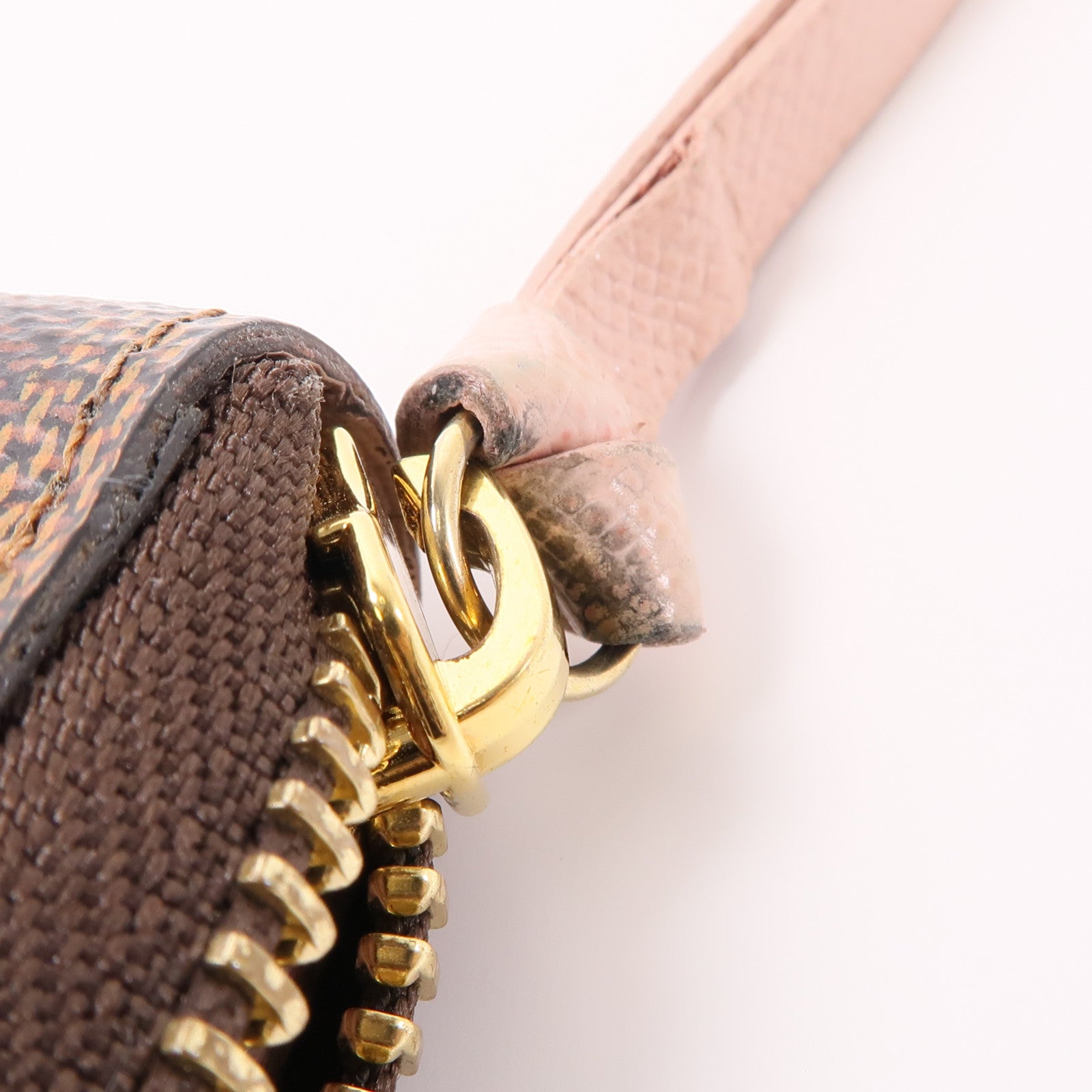 LOUIS VUITTON Damier Clemence金扣長錢包棕色