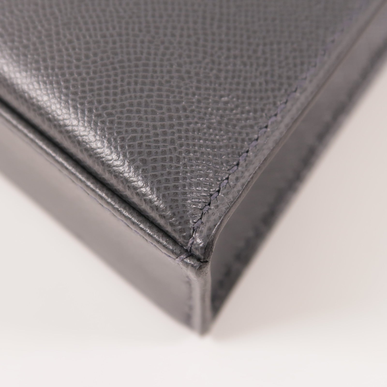 HERMES 【激減優惠】Madame皮革Kelly Elan銀扣肩背袋Gris Misty灰色