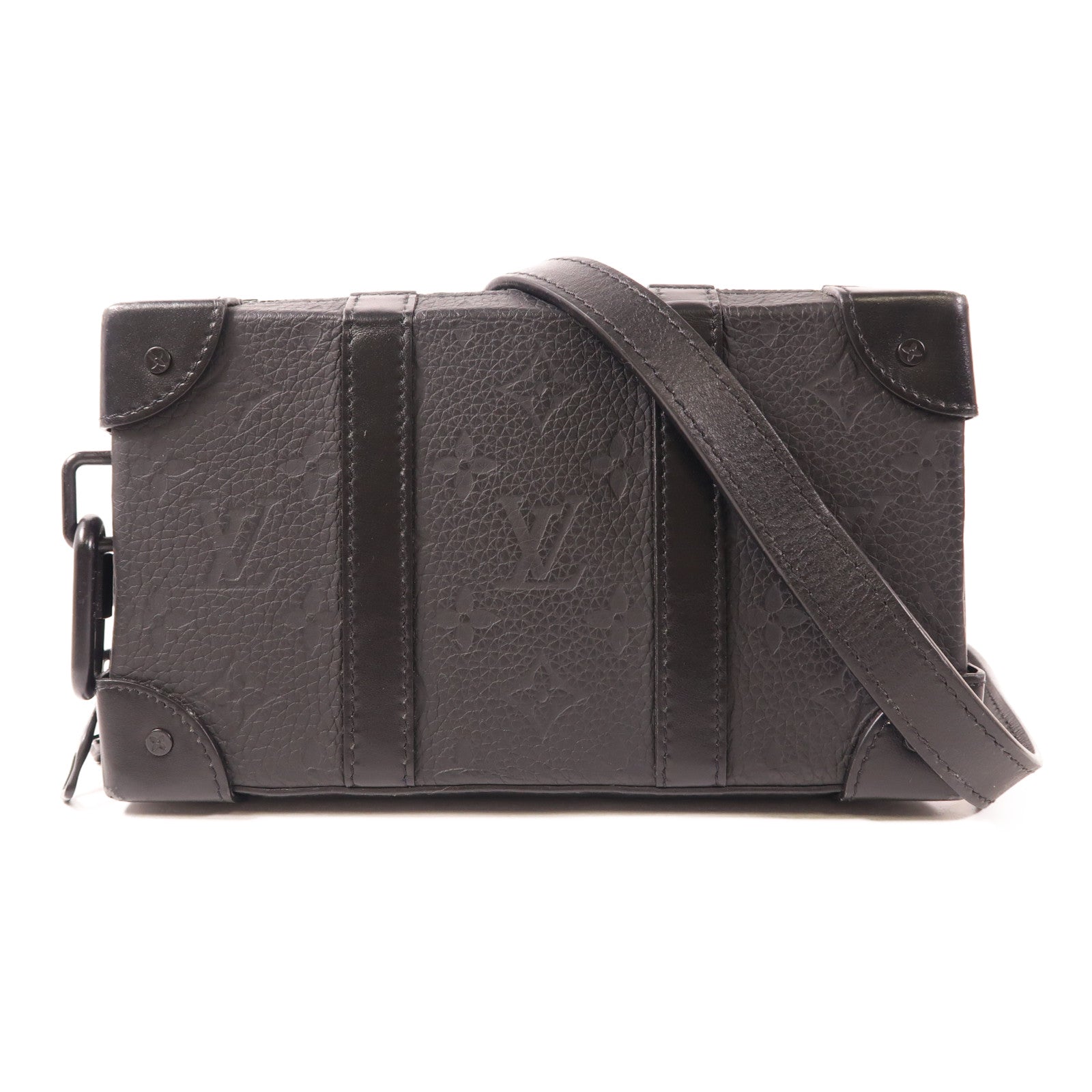 LOUIS VUITTON LV Soft Trunk Shoulder Bag M80224 Monogram Taurillon Black