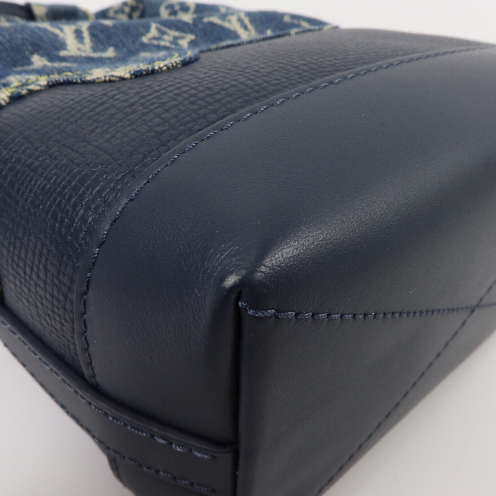 LOUIS VUITTON Monogram Denim/Taurillon Japanese Cruiser手挽肩背兩用袋
