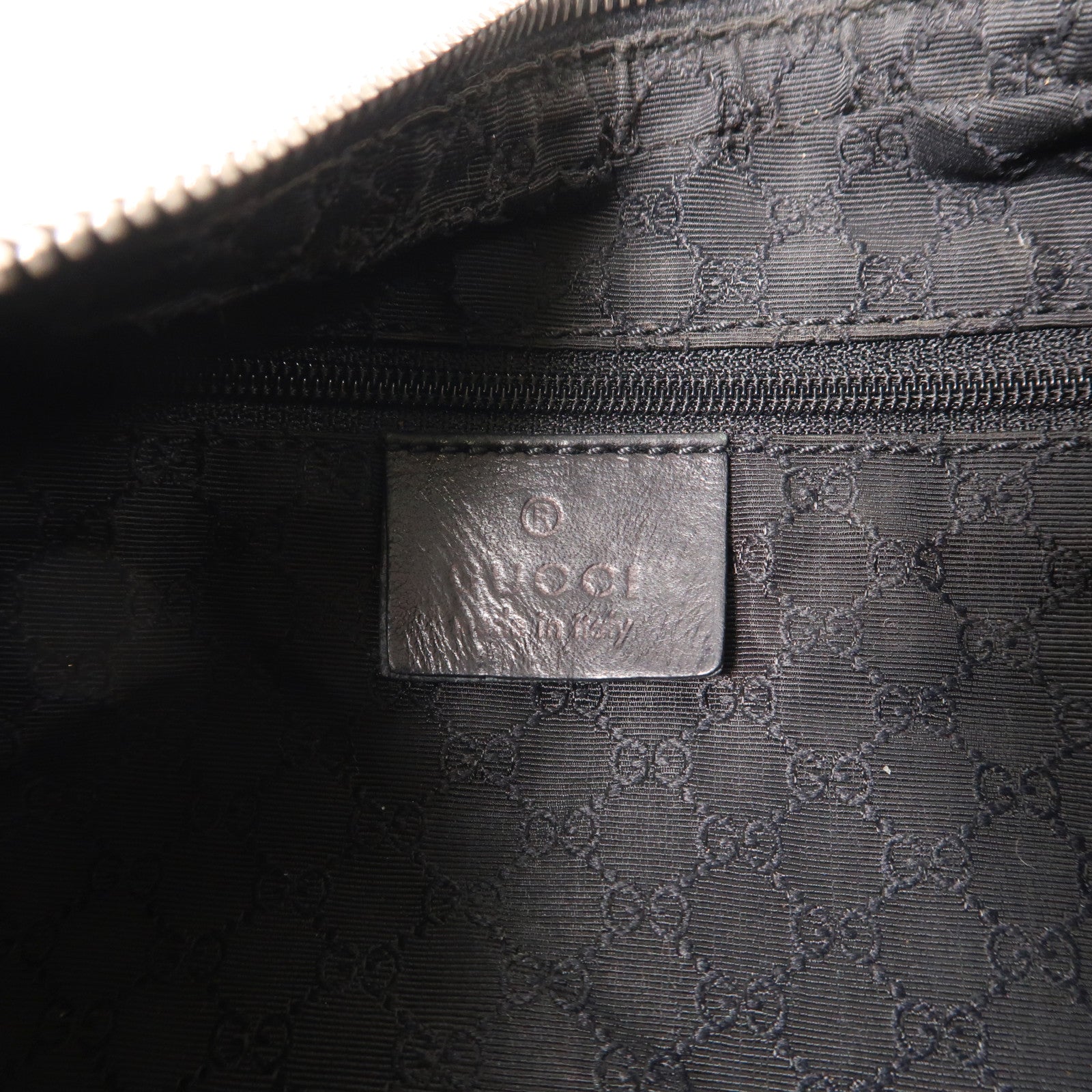 GUCCI 帆布Shoulder Bag銀扣肩背袋黑色