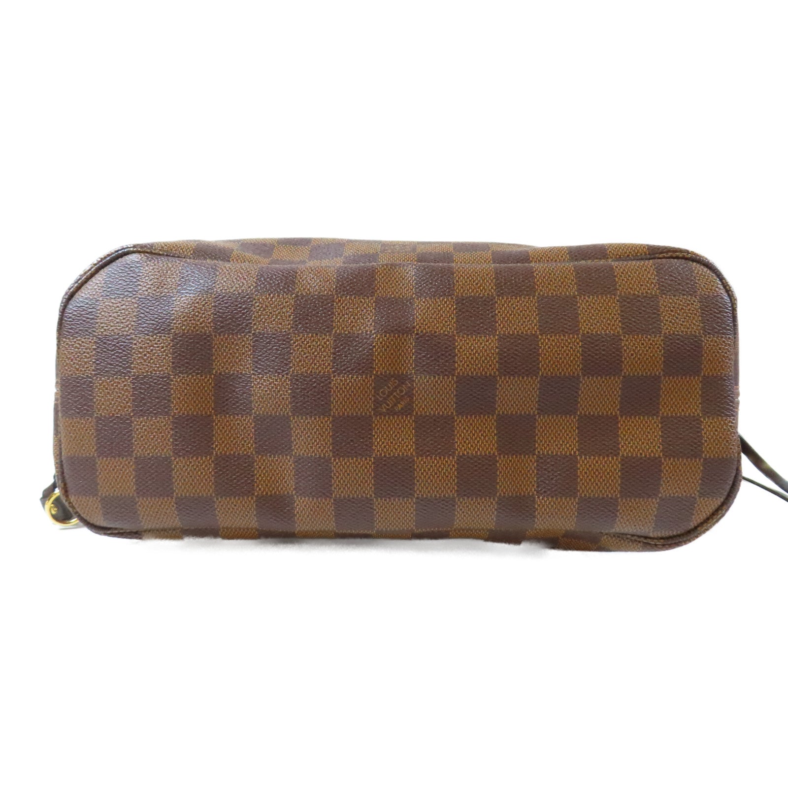 LOUIS VUITTON Damier Neverfull PM金扣手挽袋啡色