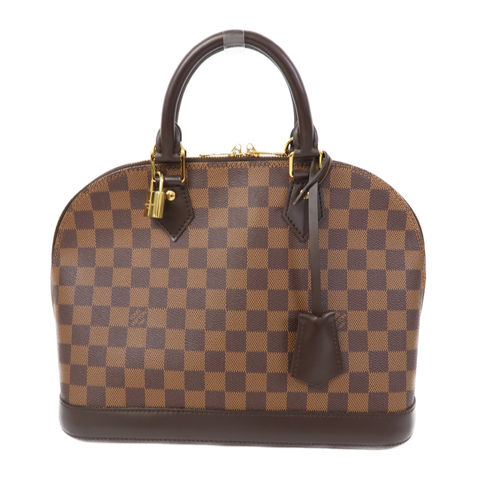 LOUIS VUITTON Damier Alma PM金扣手挽袋啡色