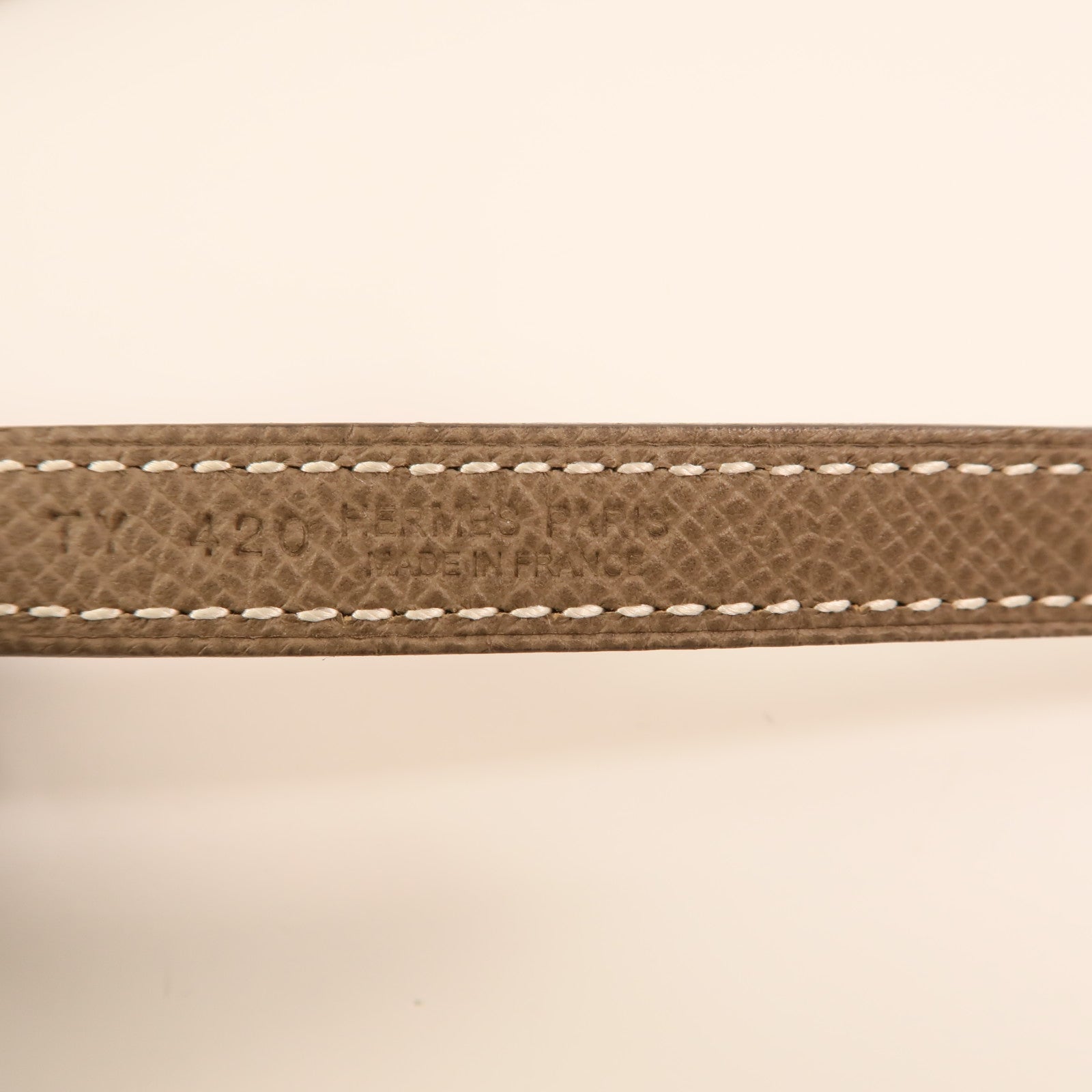 HERMES Epsom/Swift皮革H Belt金扣皮帶Etoupe/Noir
