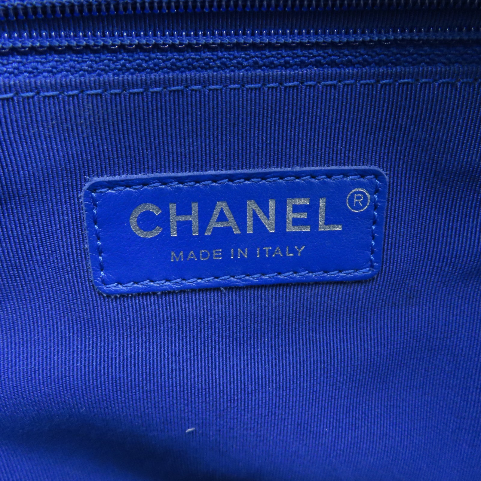 CHANEL 【激減優惠】帆布Rucksack銀扣背包藍色/黑色