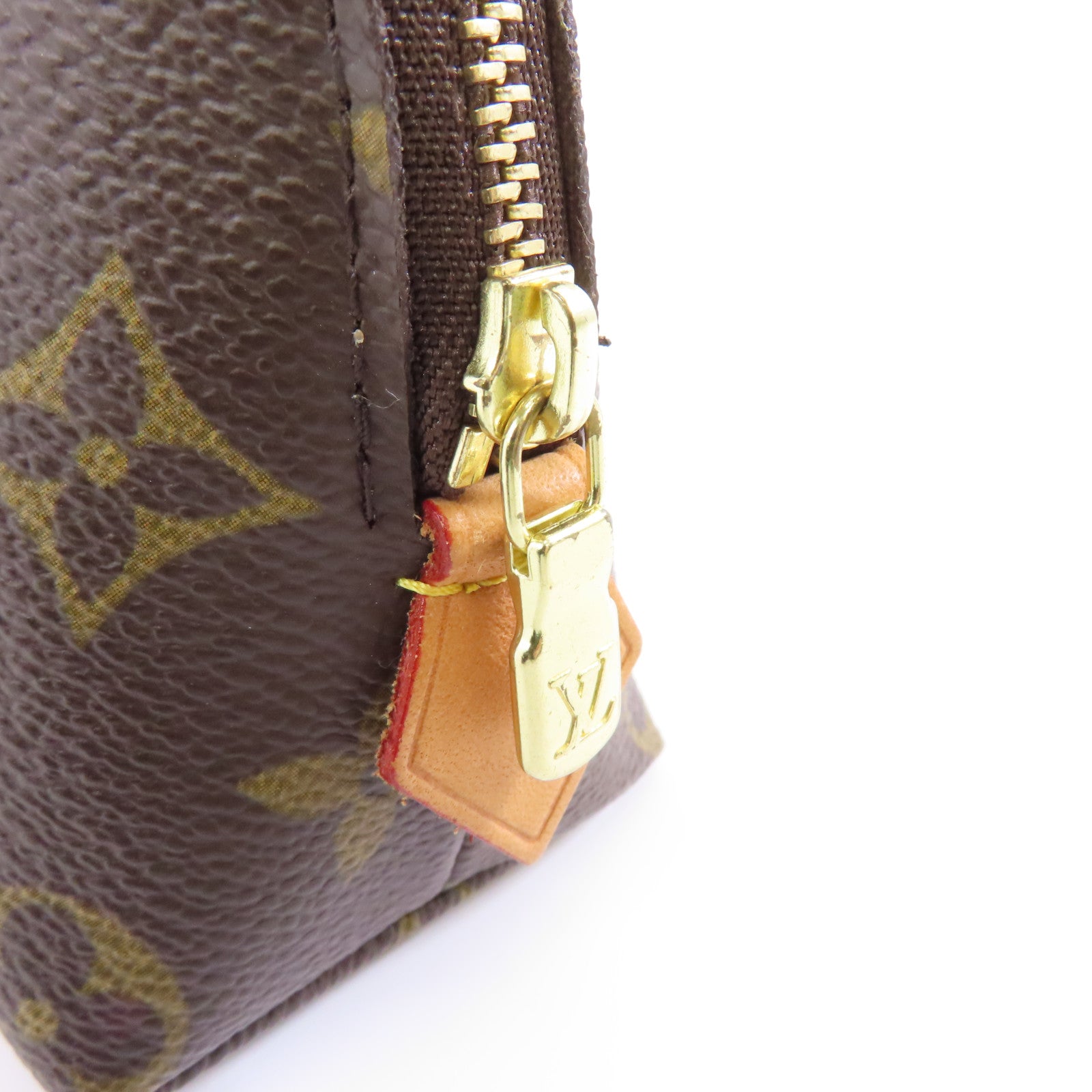 LOUIS VUITTON Monogram Pouch金扣化妝袋啡色
