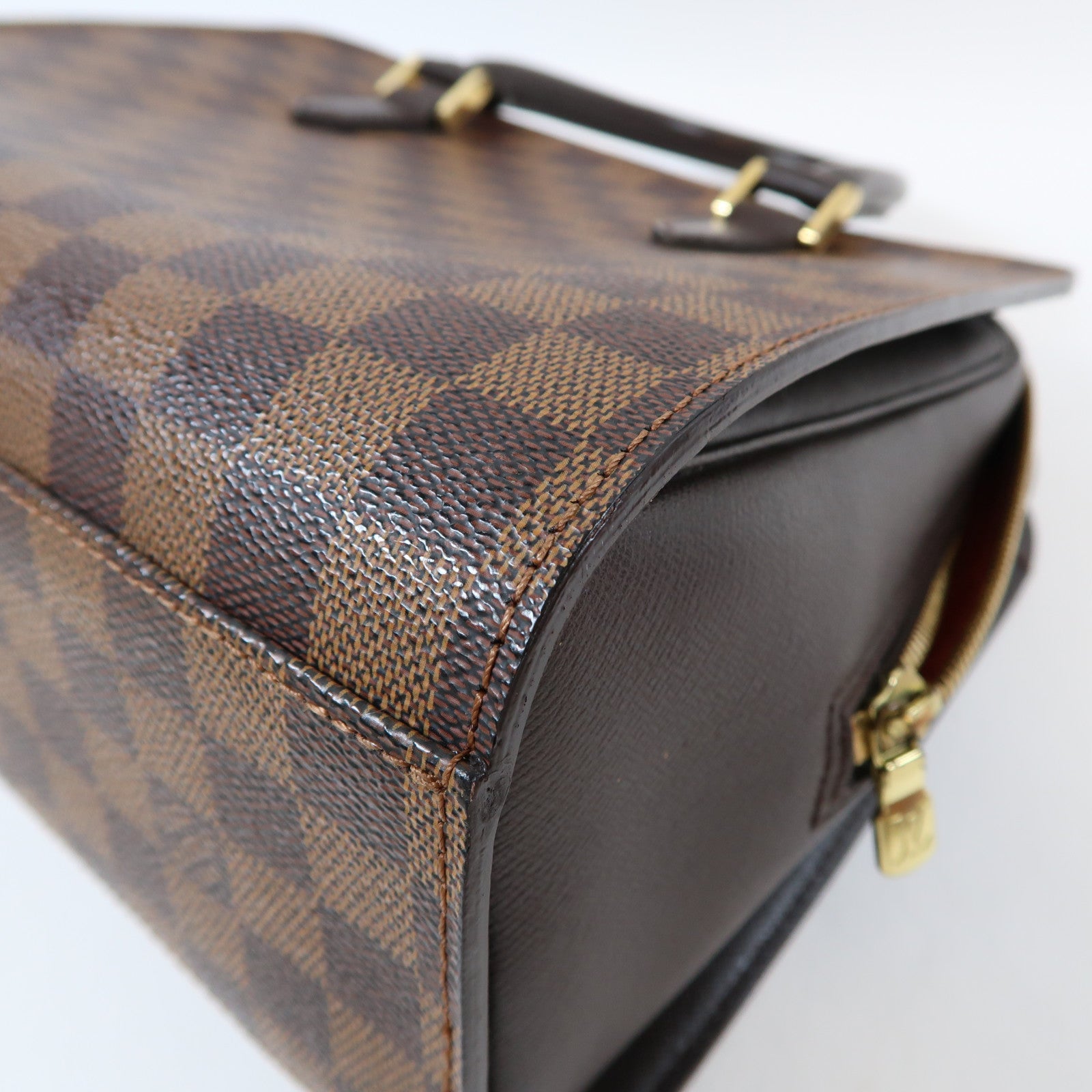 LOUIS VUITTON Damier Triana金扣手挽袋啡色