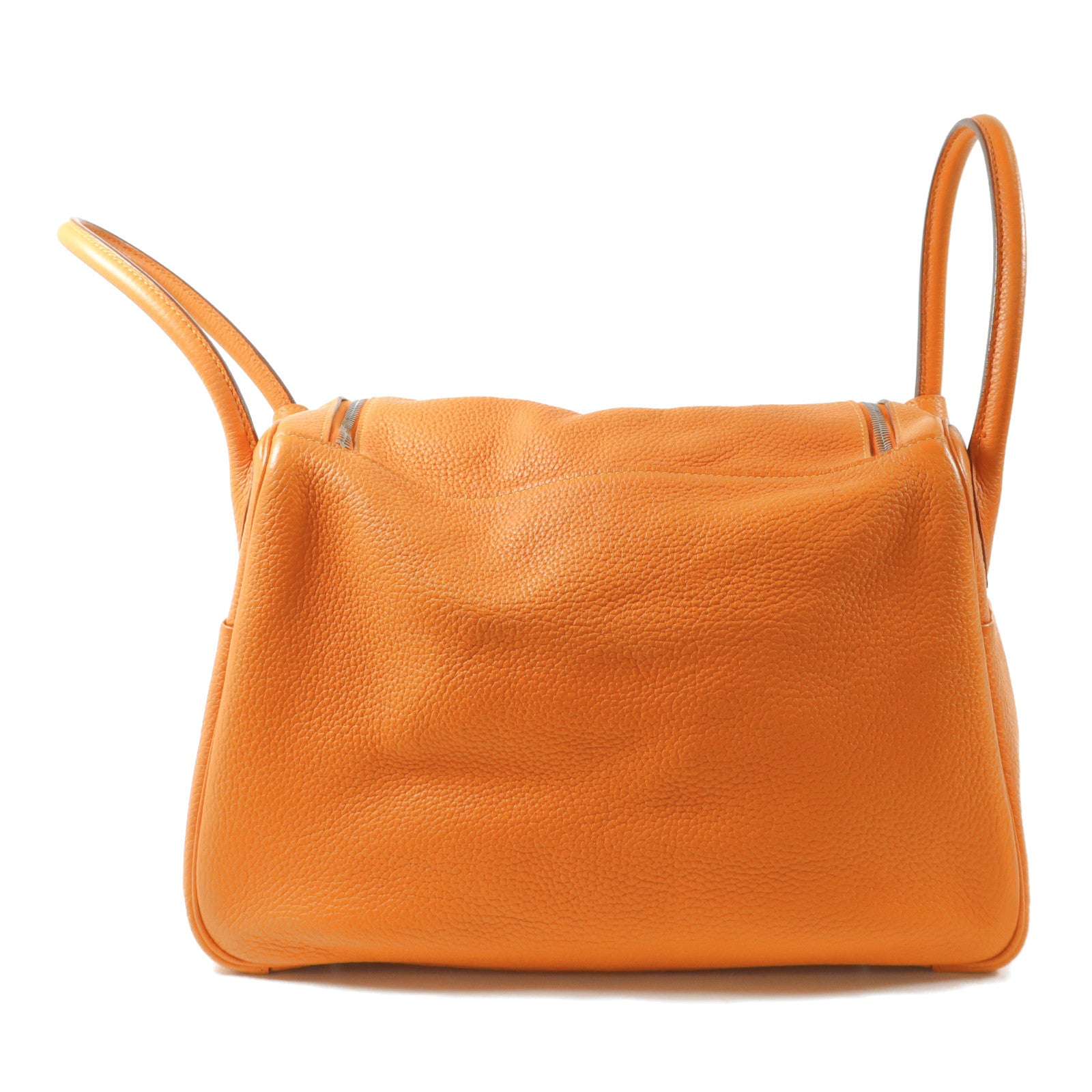 HERMES Clemence皮革Lindy 34手挽肩背兩用袋Orange/Jaune Ambre