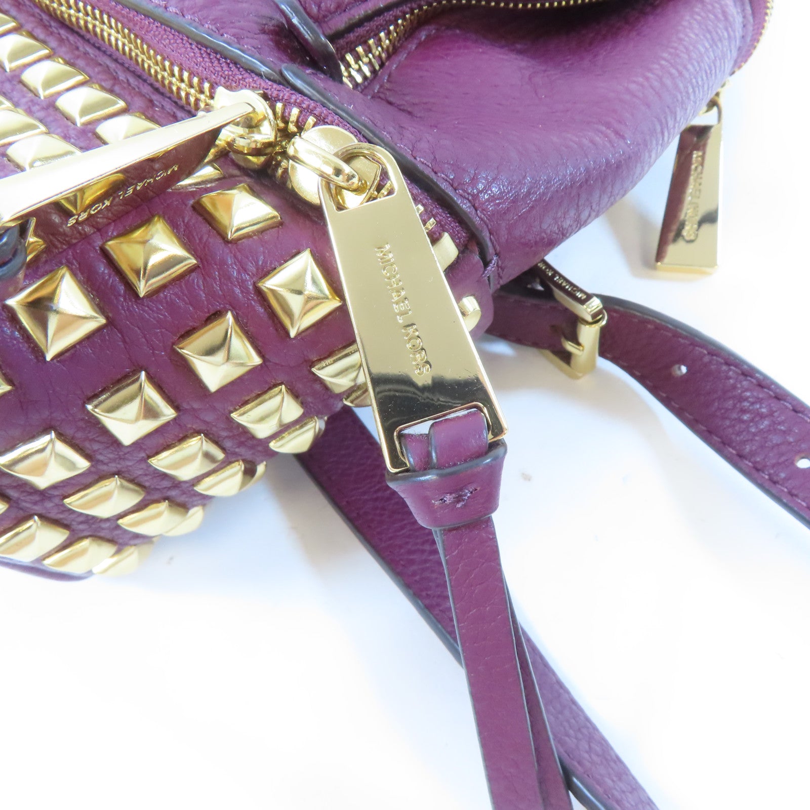 Michael Kors 【激減優惠】牛皮皮革Backpack金扣背包紫色