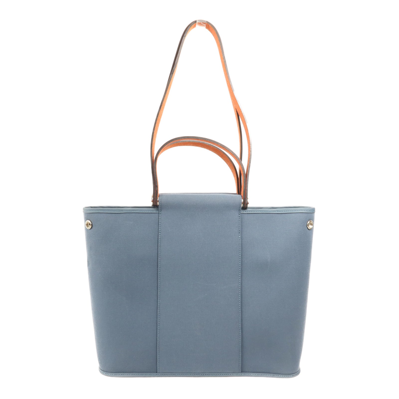 HERMES 帆布Cabag 32銀扣手挽肩背兩用袋Bleu Tempete