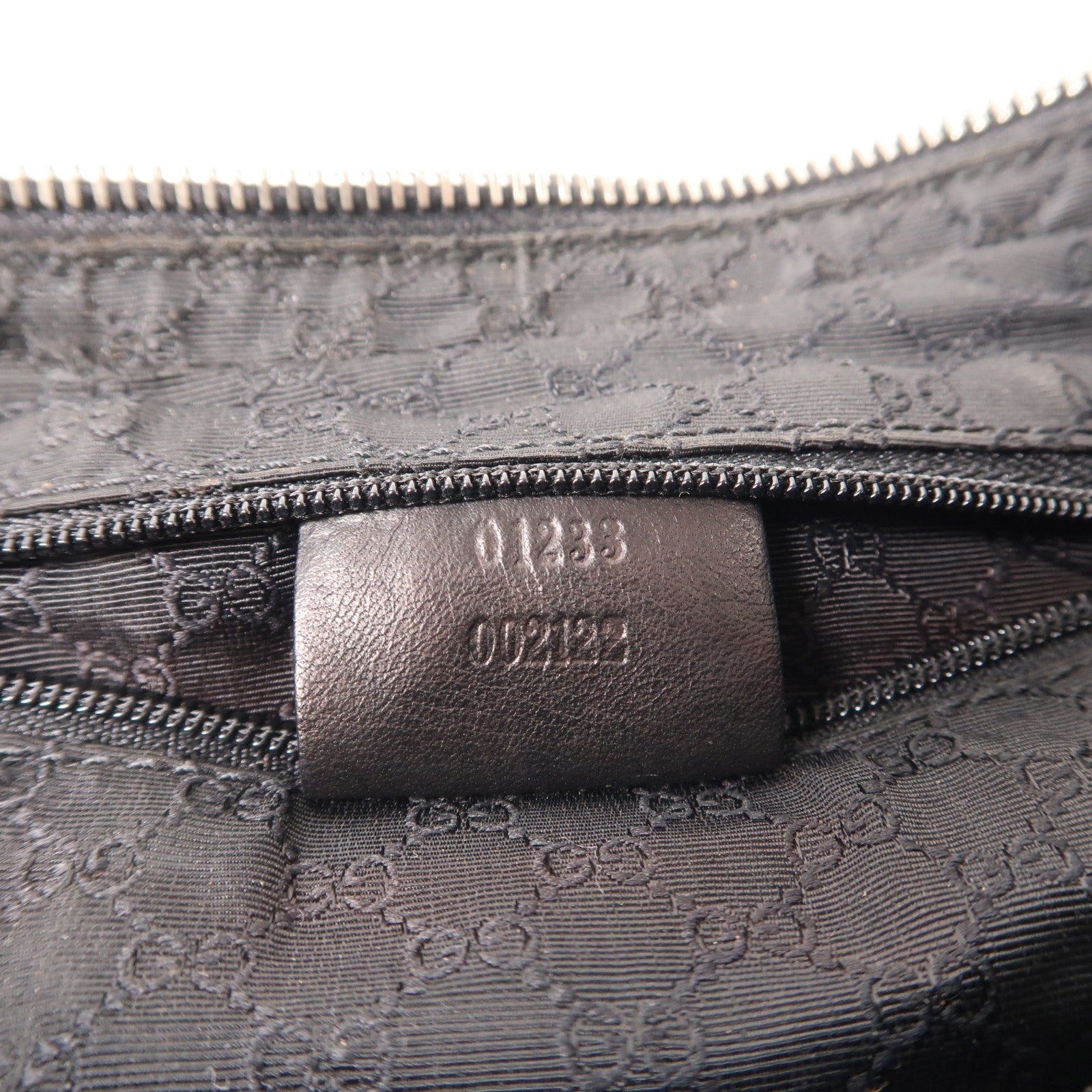 GUCCI 帆布Shoulder Bag銀扣肩背袋黑色