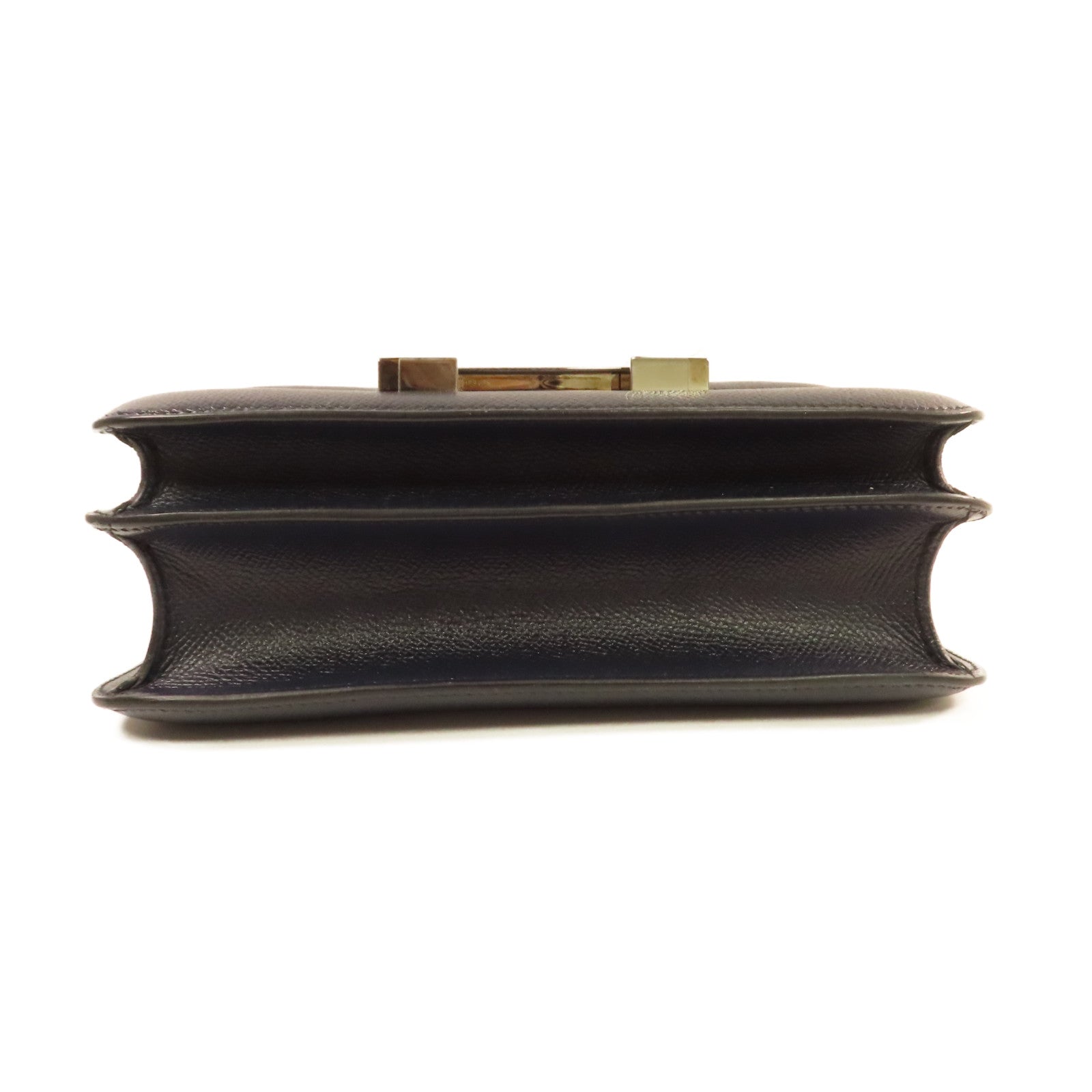 HERMES 【激減優惠】Epsom皮革Constance 24 Shoulder Bag銀扣肩背袋Blue Indigo/靛藍色