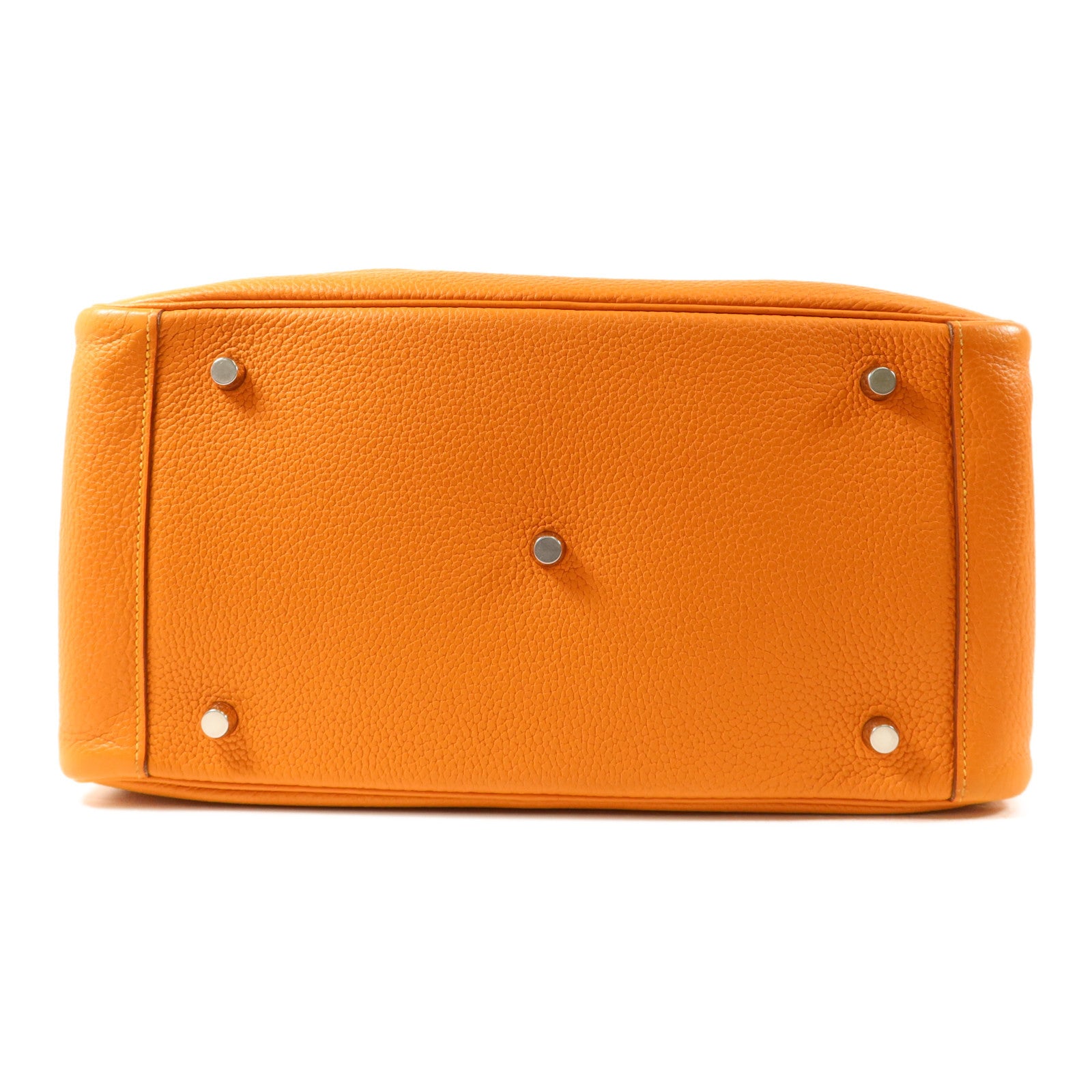 HERMES Clemence皮革Lindy 34手挽肩背兩用袋Orange/Jaune Ambre
