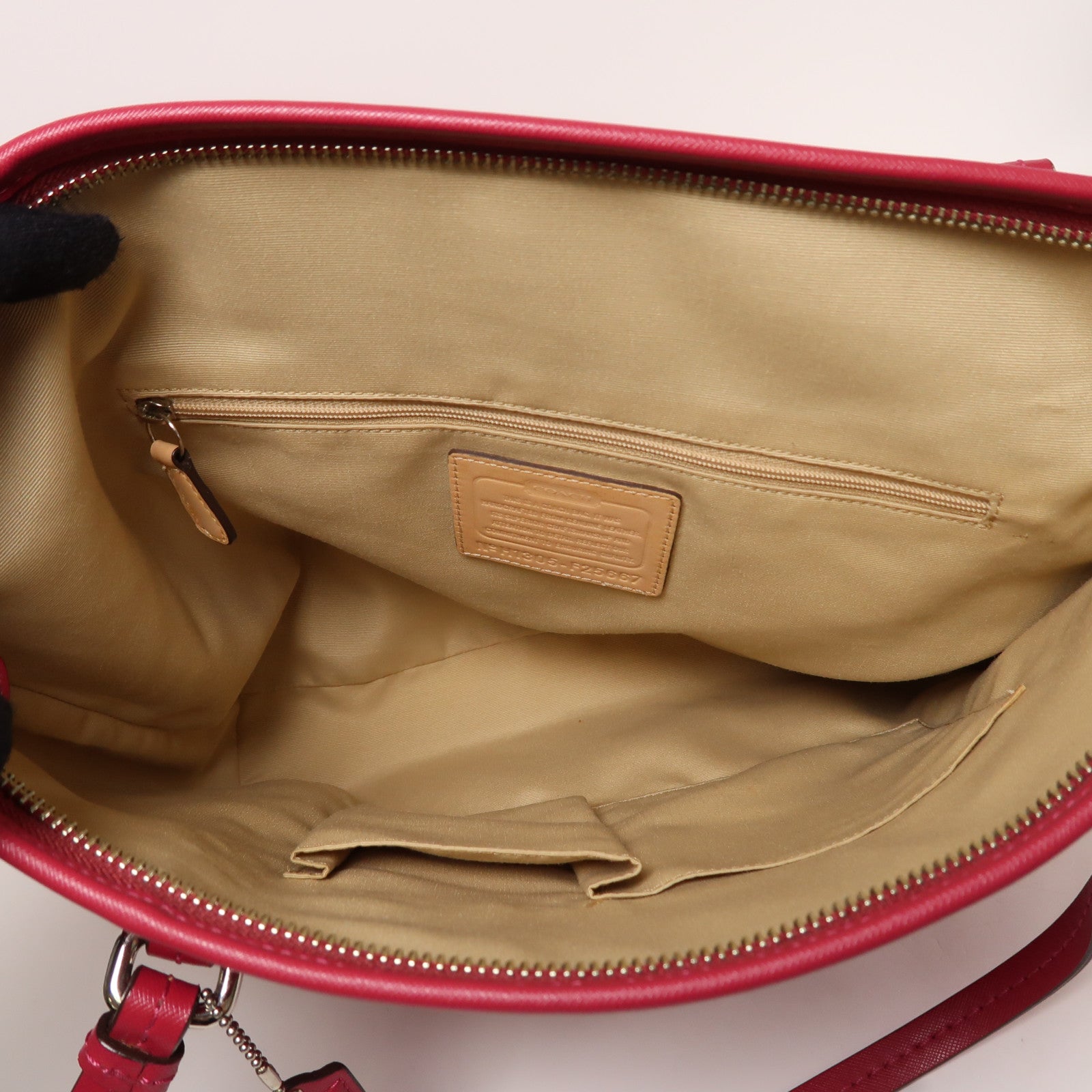 COACH 皮革Shoulder Bag銀扣手挽肩背兩用袋