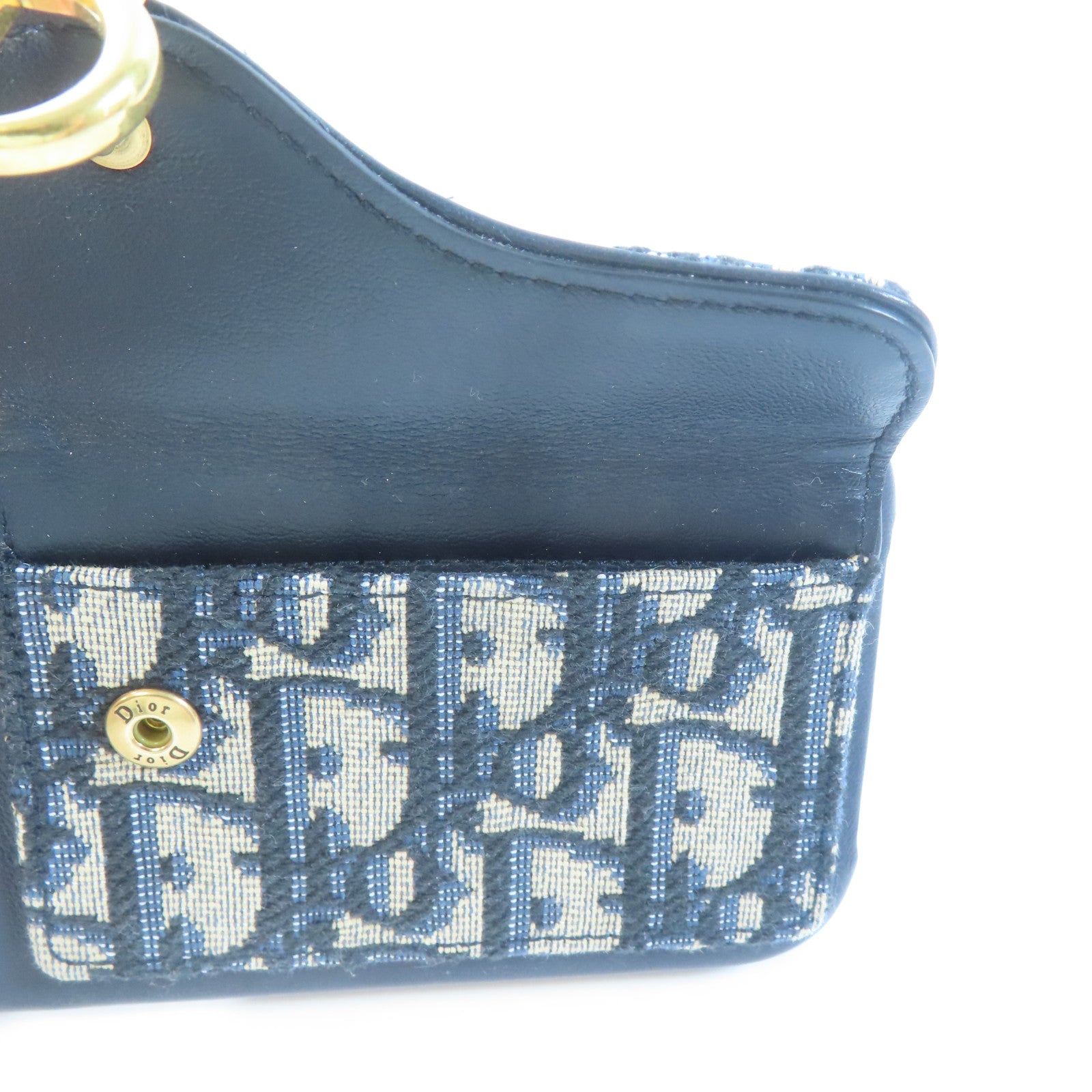 Dior 【激減優惠】帆布/牛皮皮革Phone Case金扣手機袋藍色/黑色 15 pro