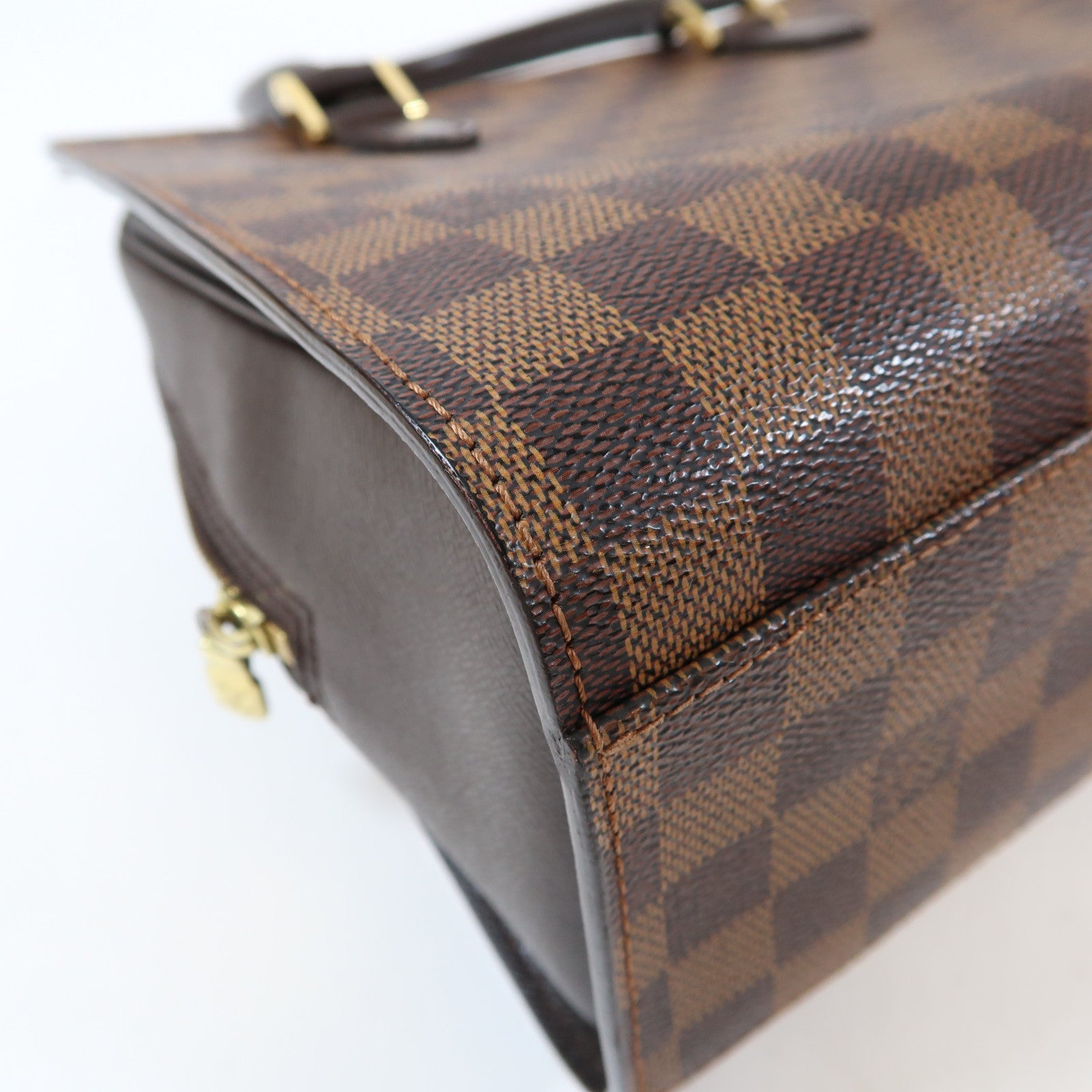 LOUIS VUITTON Damier Triana金扣手挽袋啡色