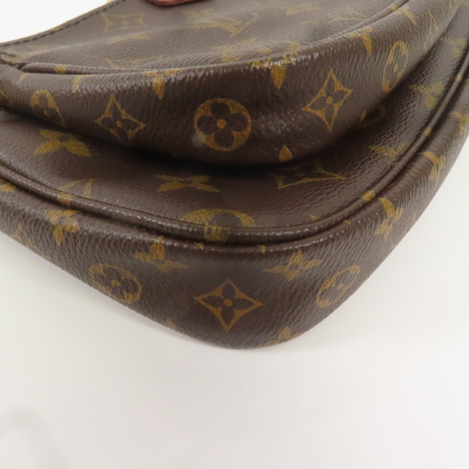 LOUIS VUITTON Monogram Multi Pochette Accessoires金扣肩背袋棕色